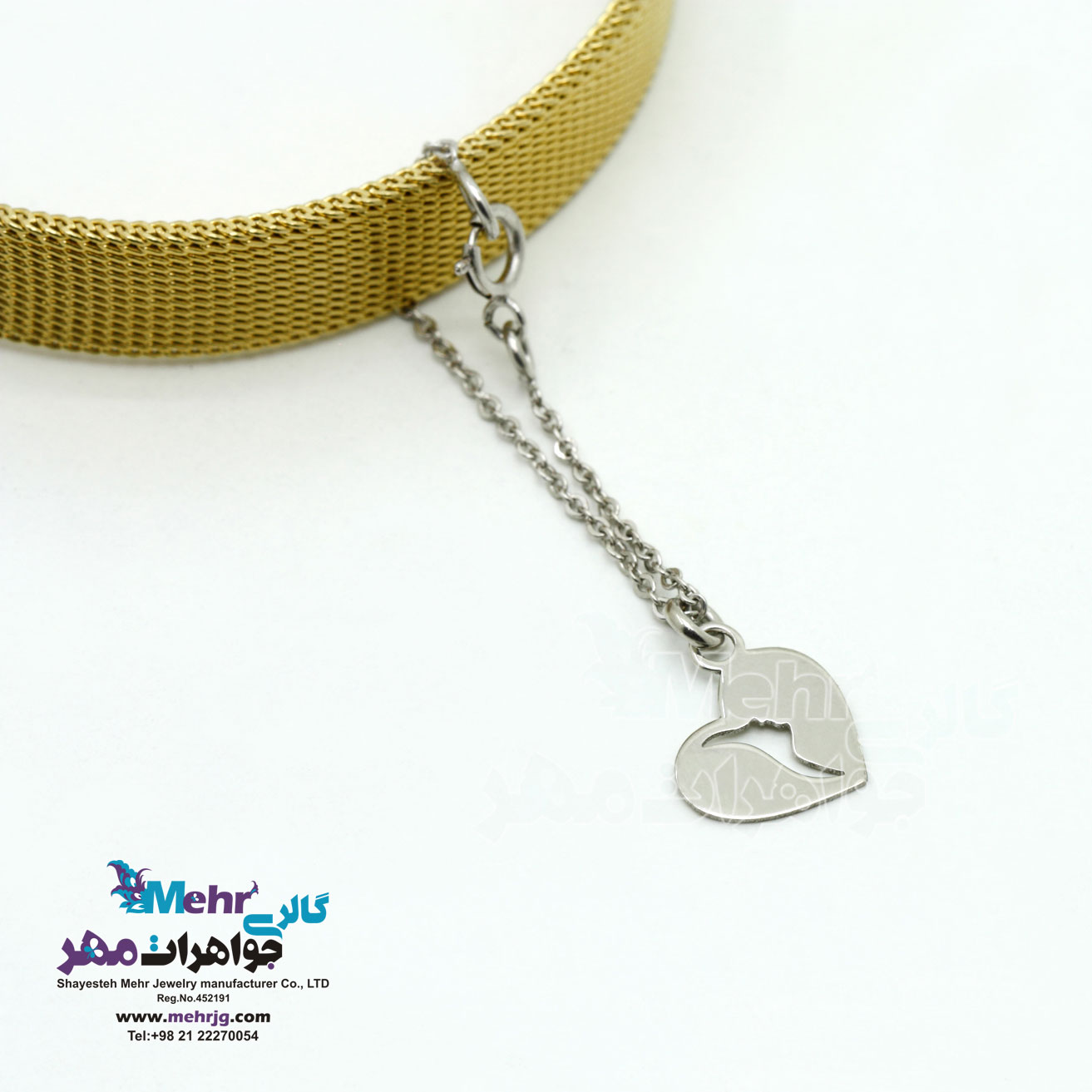 آویز ساعت طلا - طرح قلب