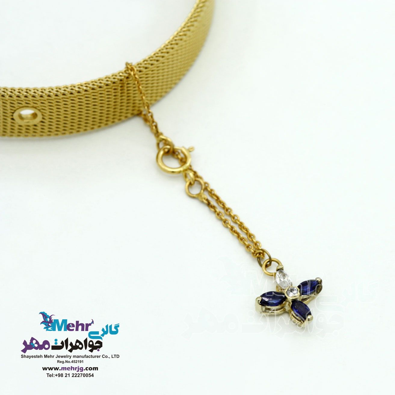 آویز ساعت طلا - طرح گل