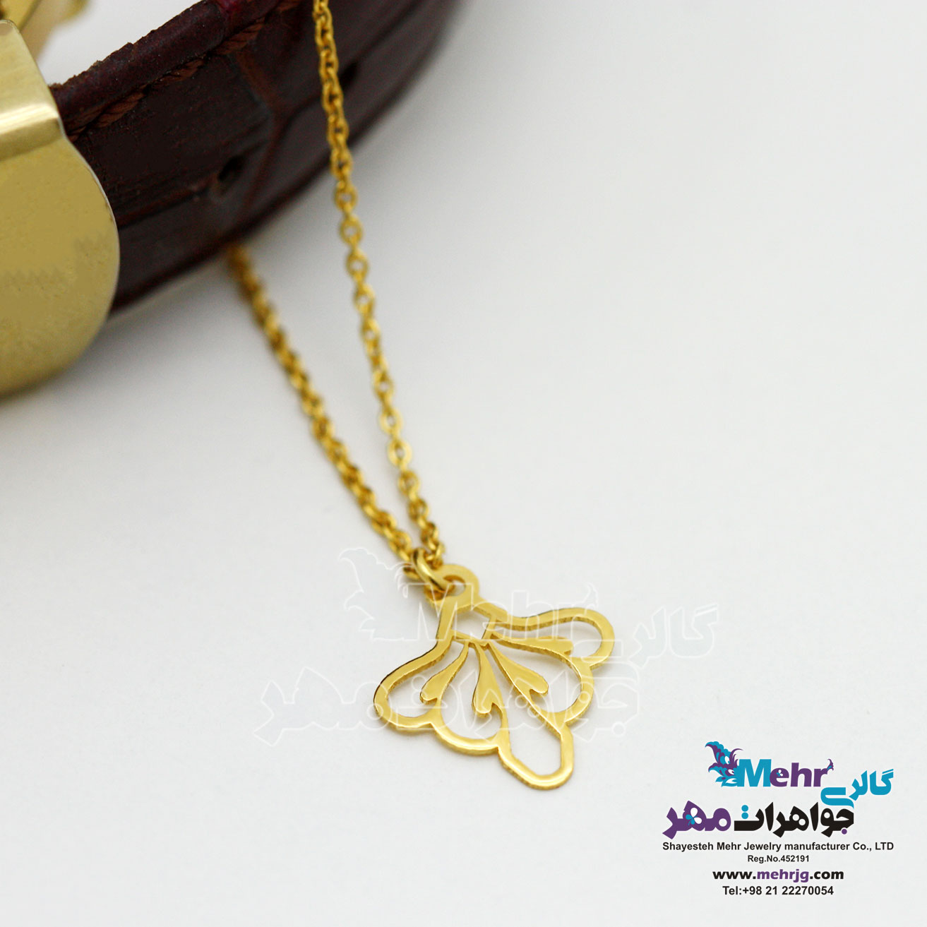آویز ساعت طلا - طرح طاووس