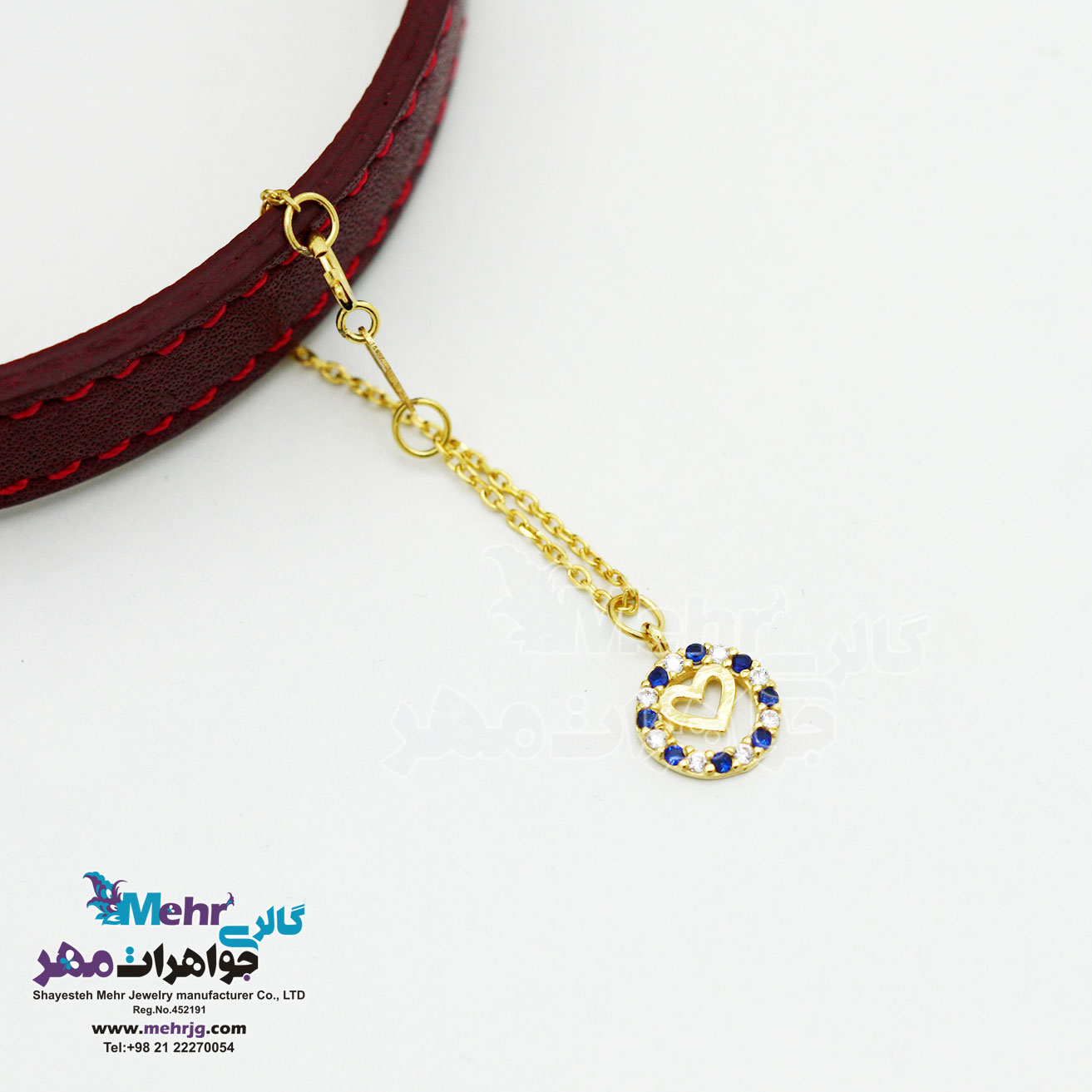 آویز ساعت طلا - طرح هندسی - قلب