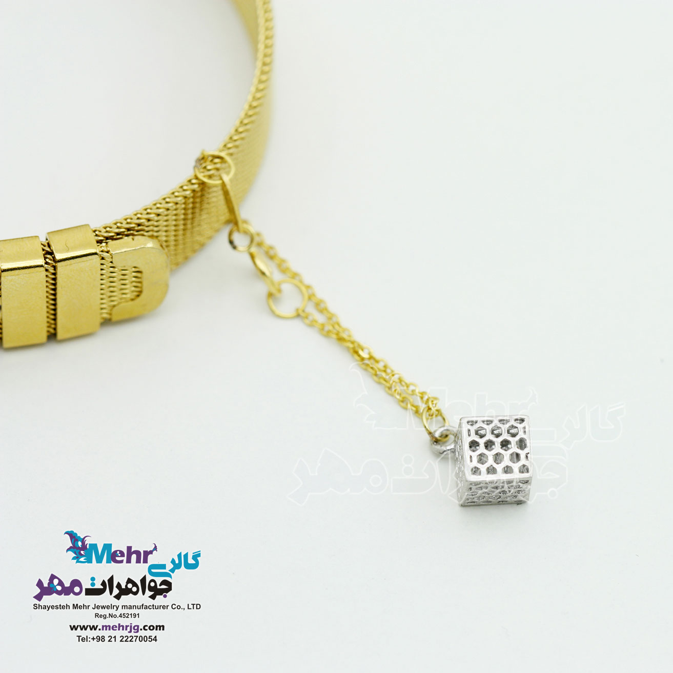 آویز ساعت طلا - طرح توری