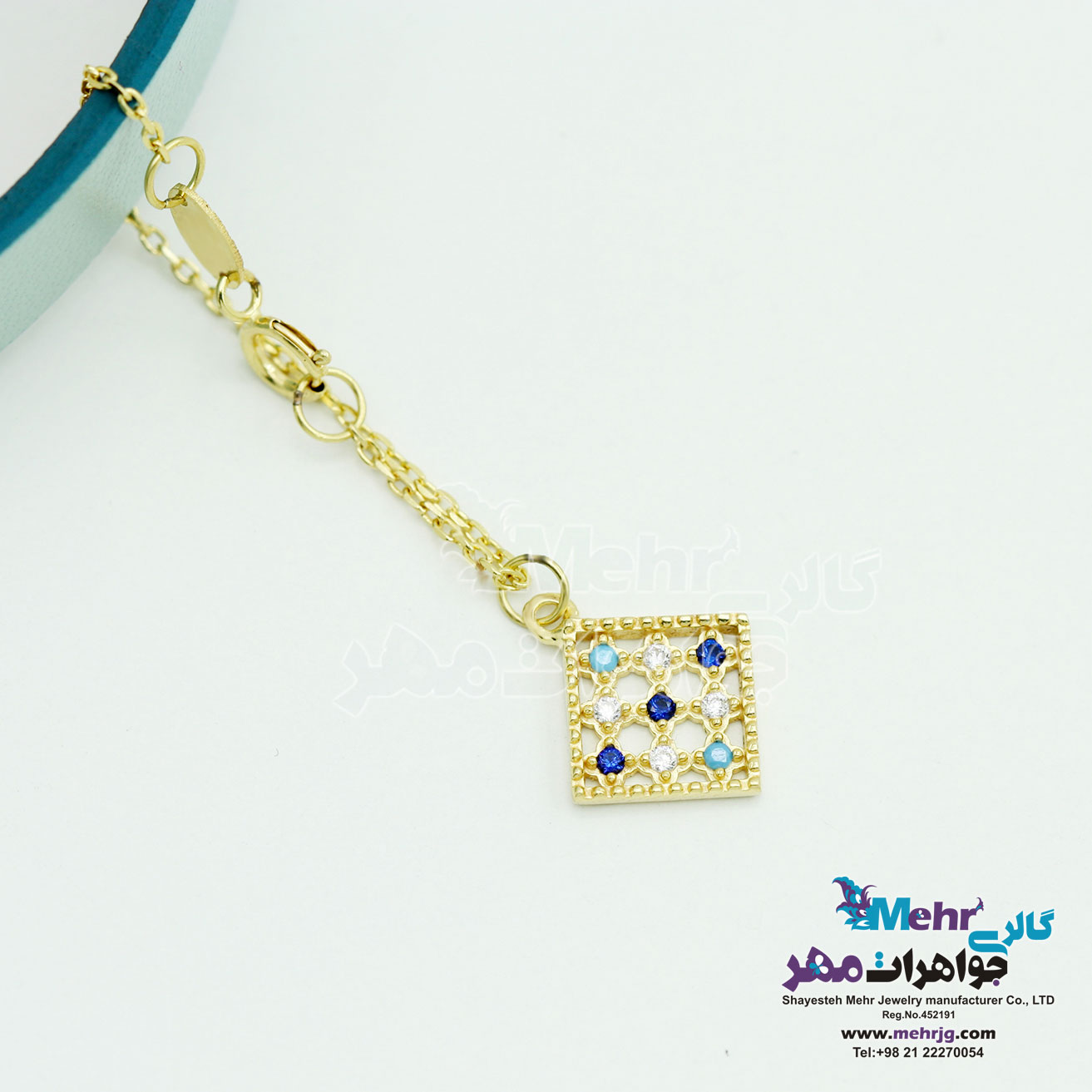 آویز ساعت طلا - طرح هندسی