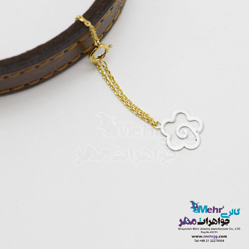 آویز ساعت طلا - طرح گل