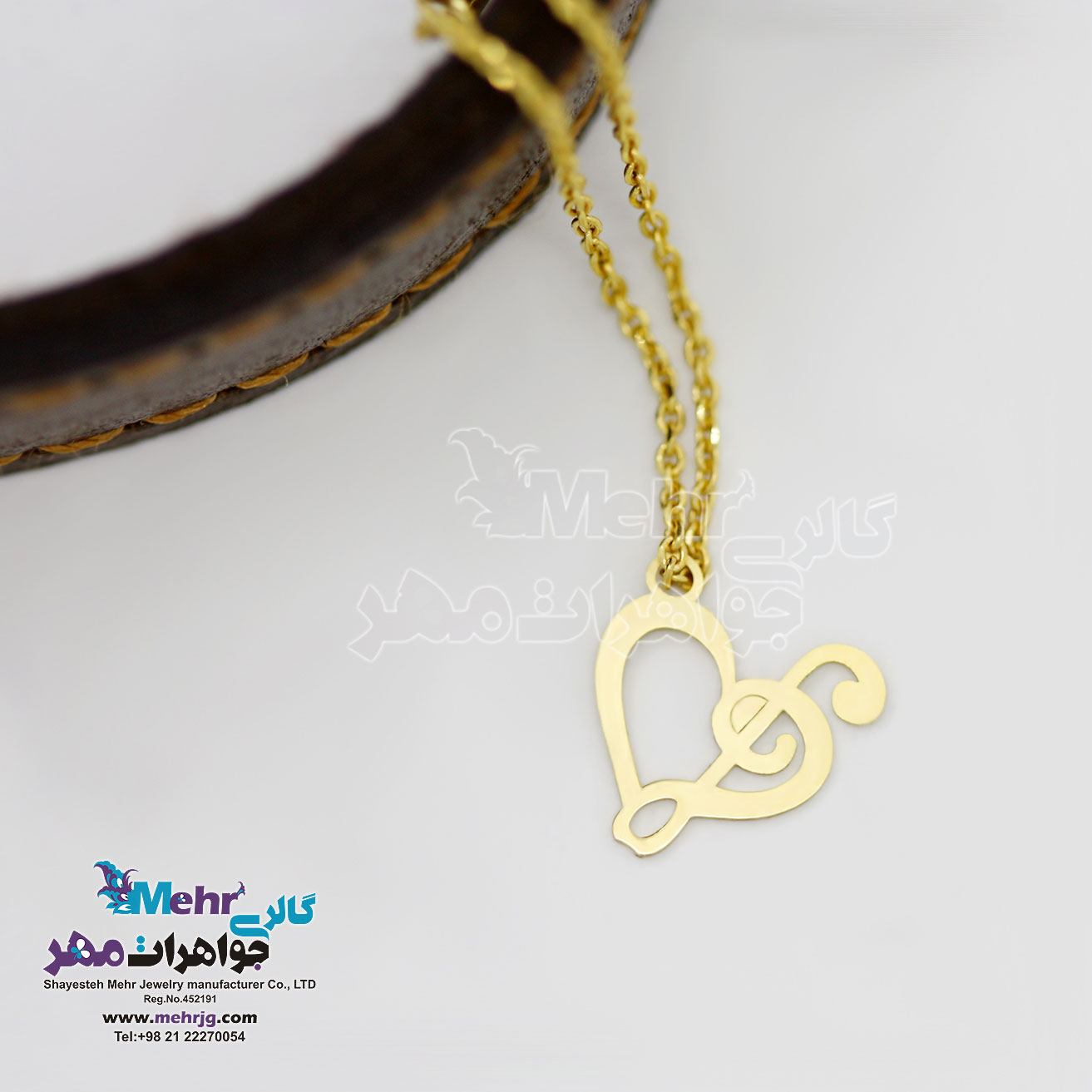 آویز ساعت طلا - طرح قلب