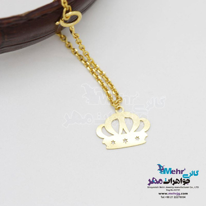 آویز ساعت طلا - طرح تاج