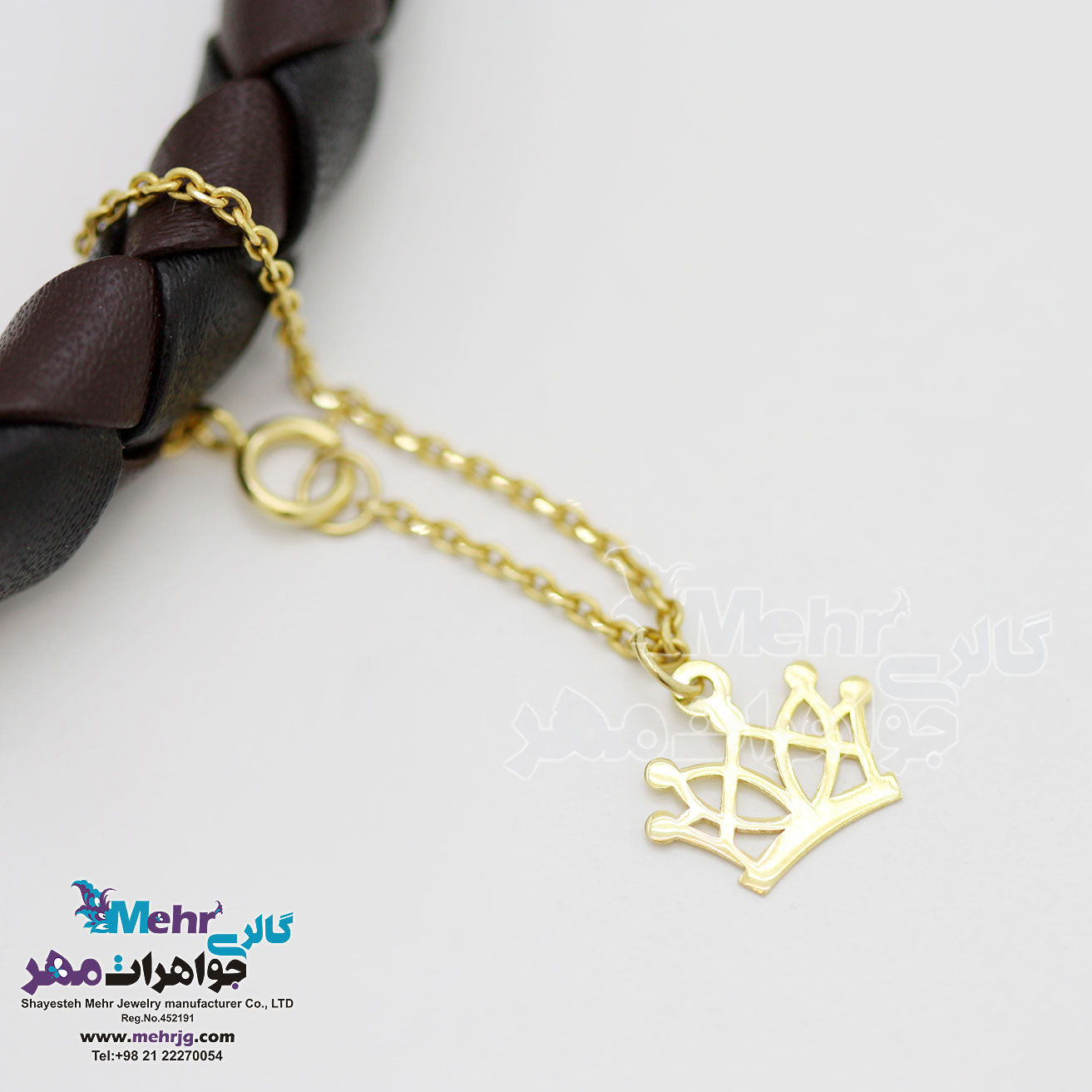 آویز ساعت طلا - طرح تاج