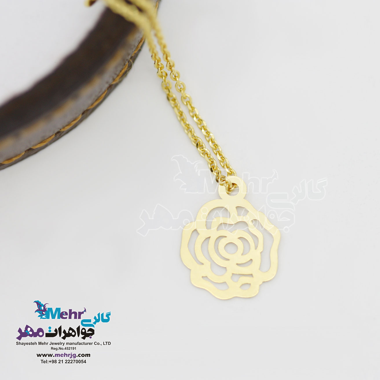 آویز ساعت طلا - طرح گل