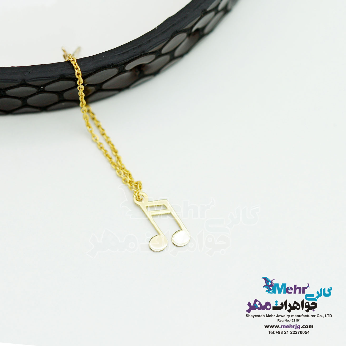 آویز ساعت طلا - طرح نت موسیقی