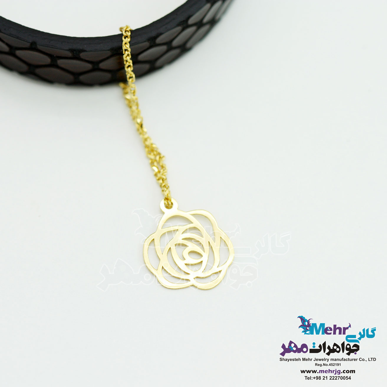 آویز ساعت طلا - طرح گل