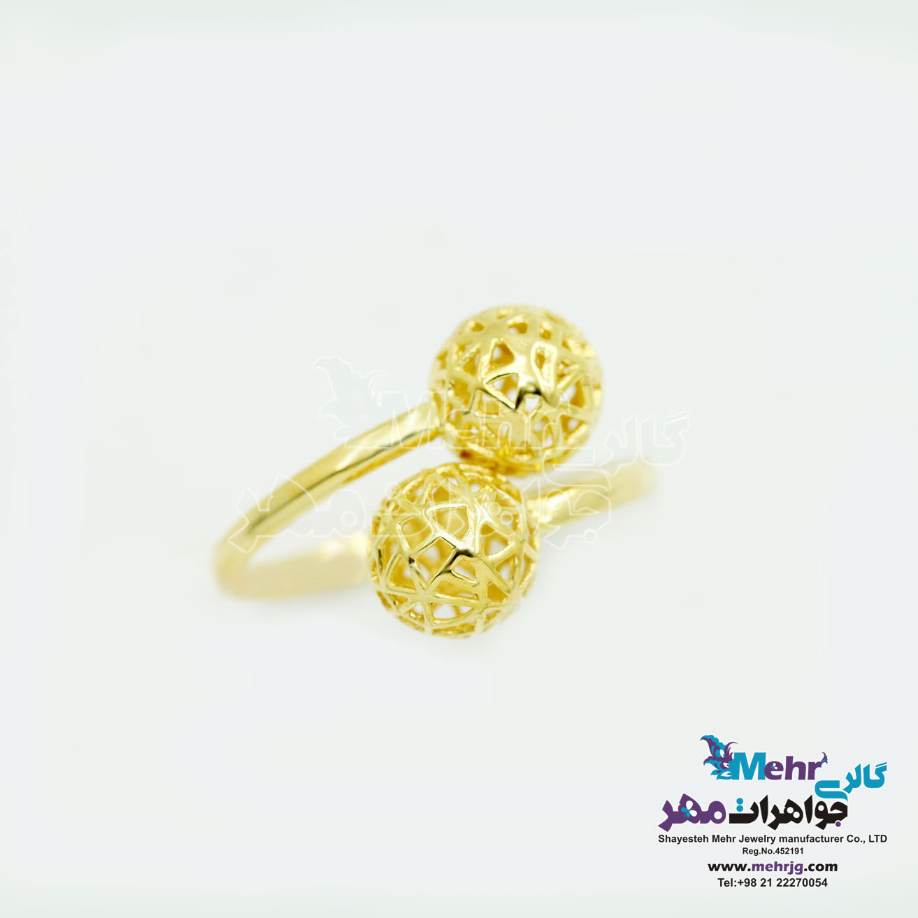 انگشتر طلا - طرح گوی توری