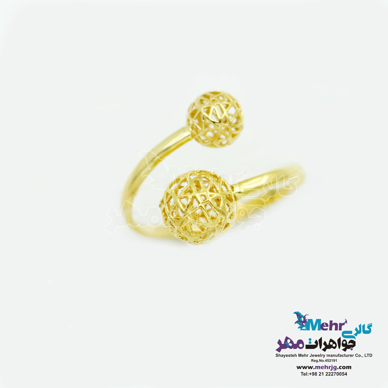 انگشتر طلا - طرح گوی توری