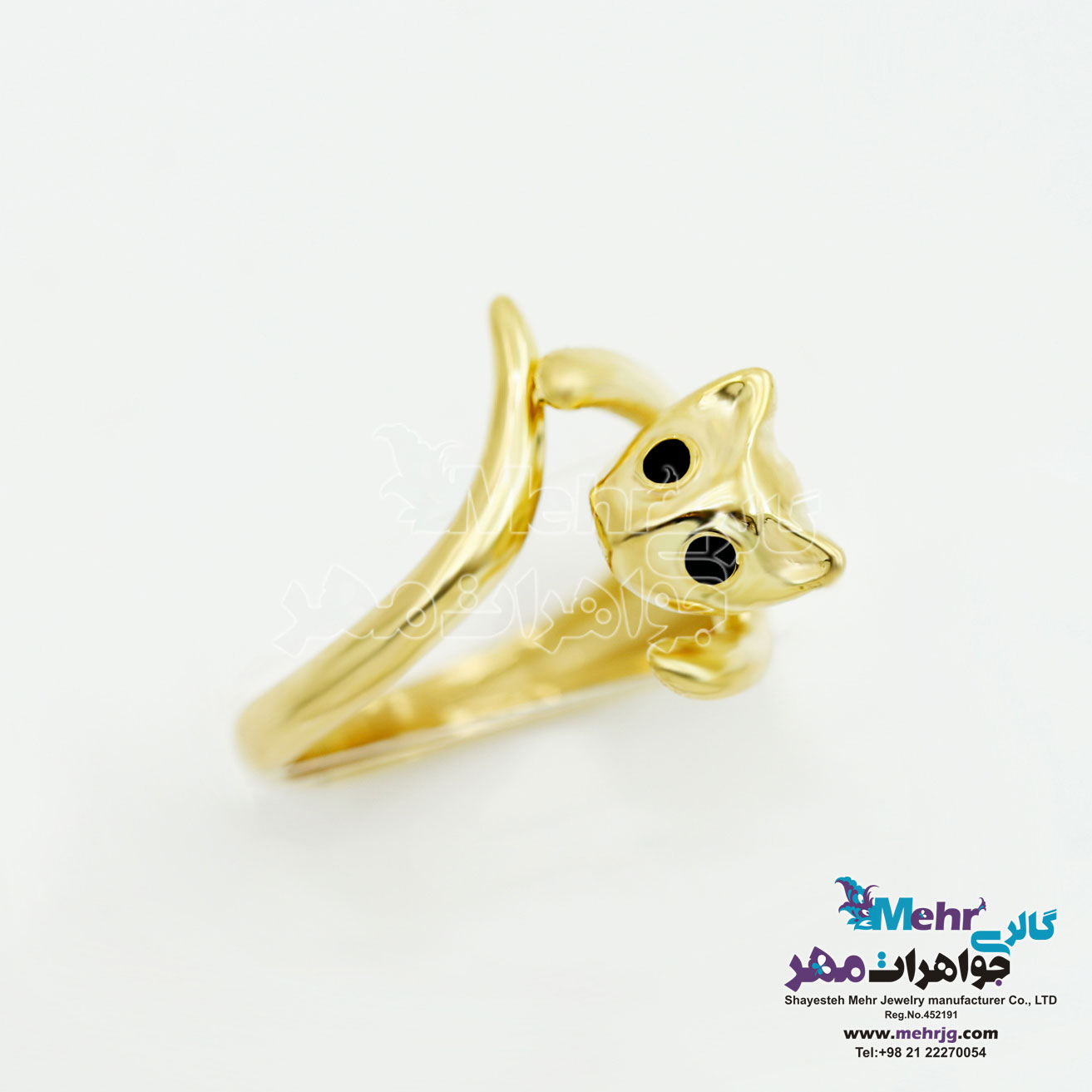 انگشتر طلا - طرح گربه