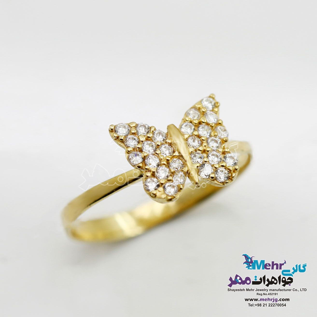 انگشتر طلا - طرح پروانه