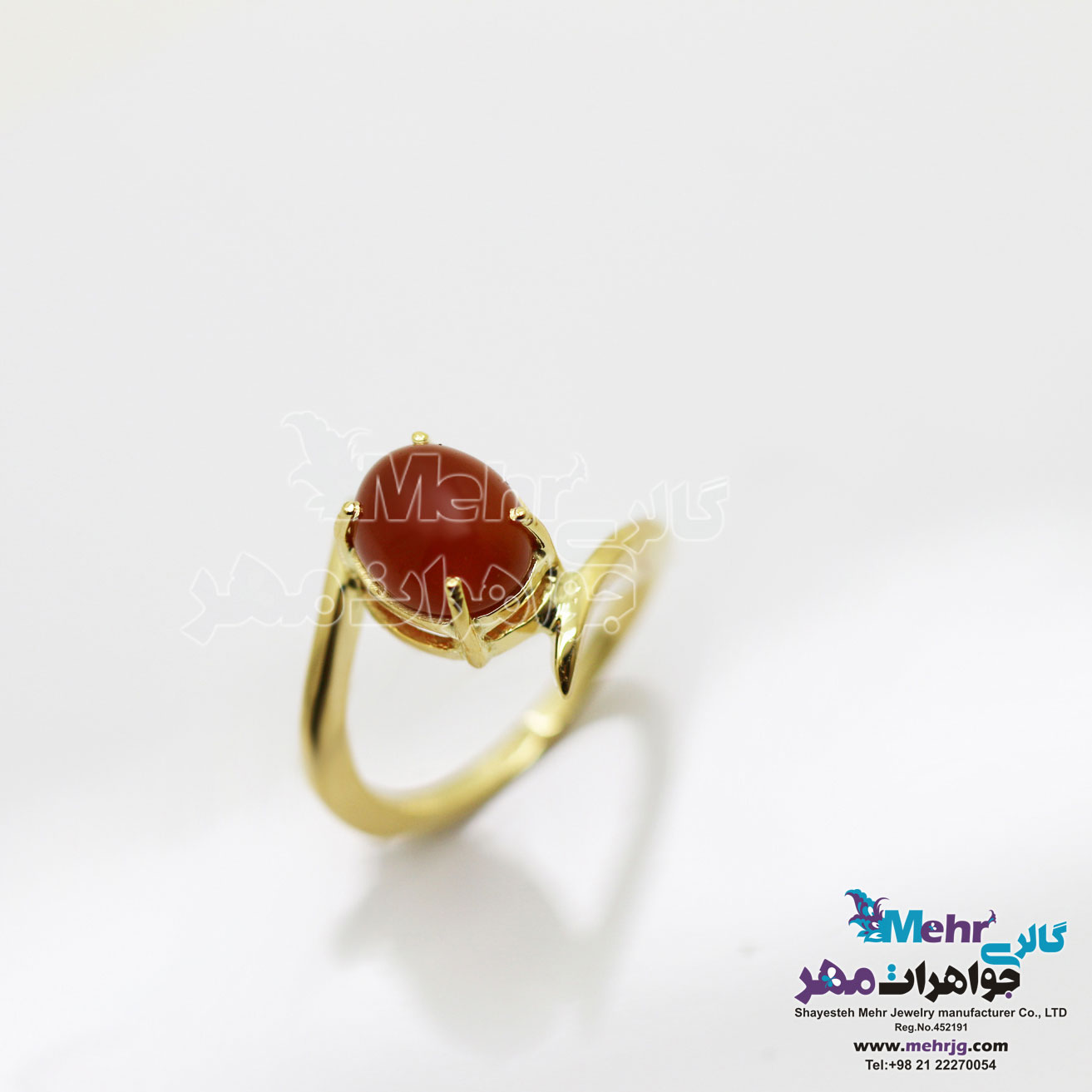 انگشتر طلا - طرح عقیق