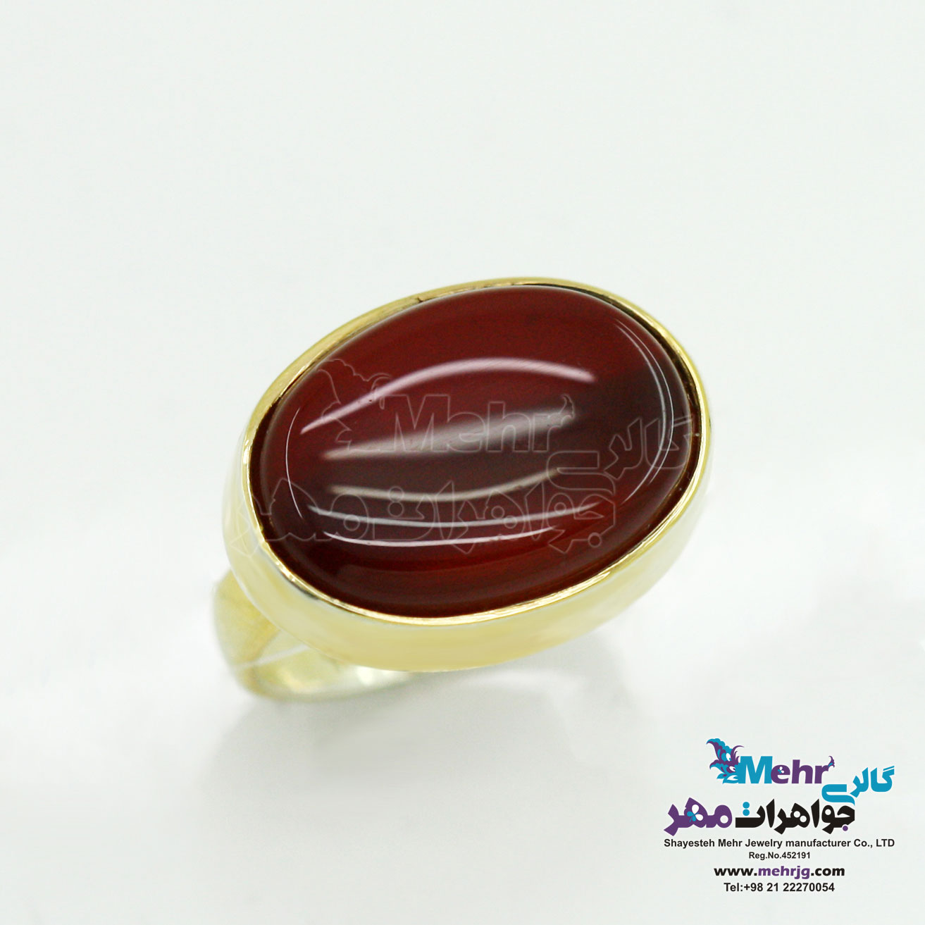 انگشتر طلا - طرح عقیق