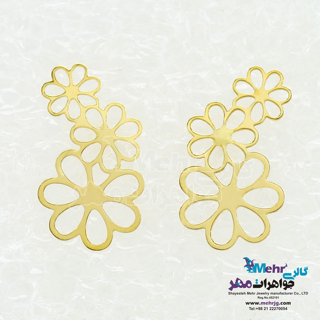 گوشواره طلا - طرح گل