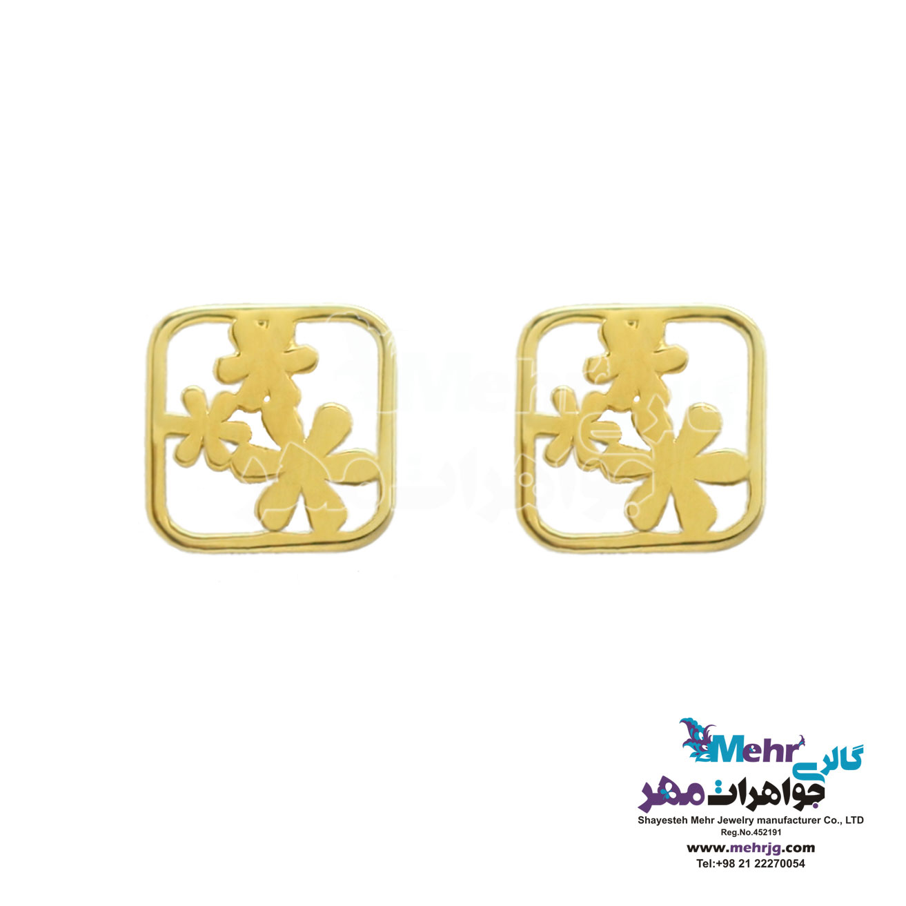 گوشواره طلا - طرح گل