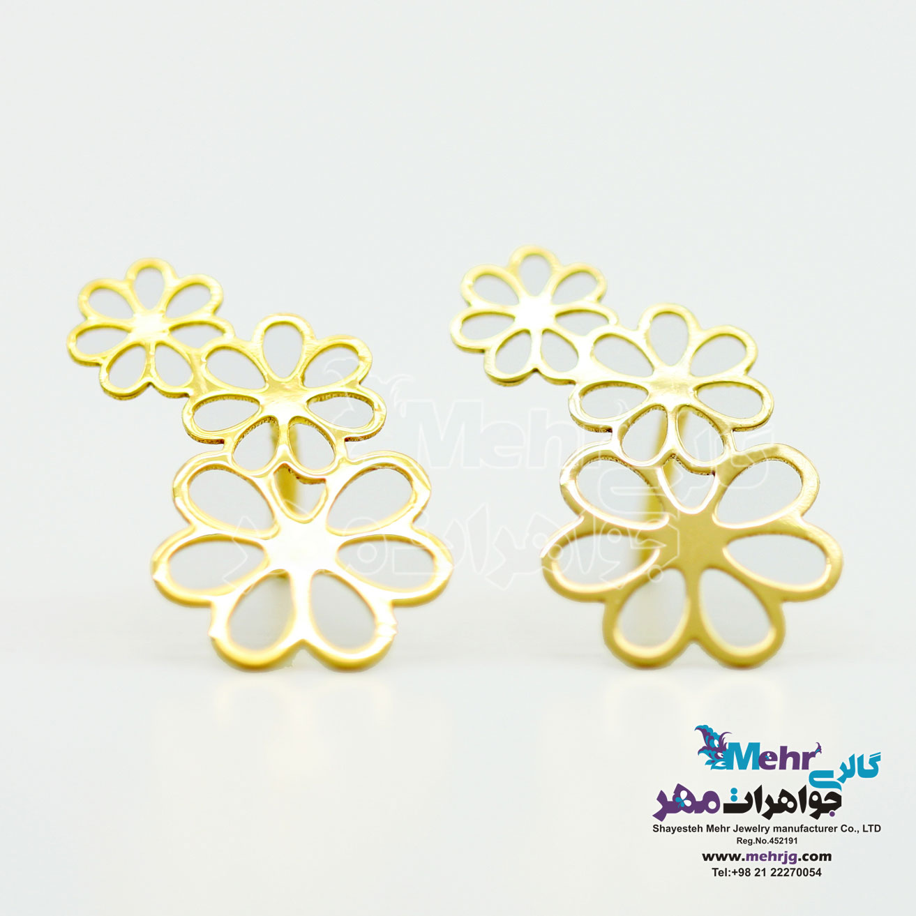 گوشواره طلا - طرح گل