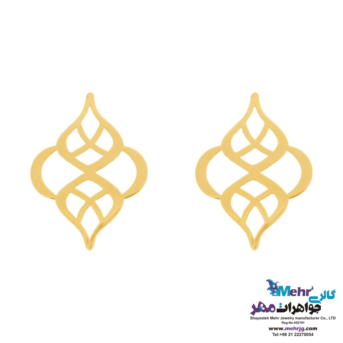 گوشواره طلا - طرح اسلیمی