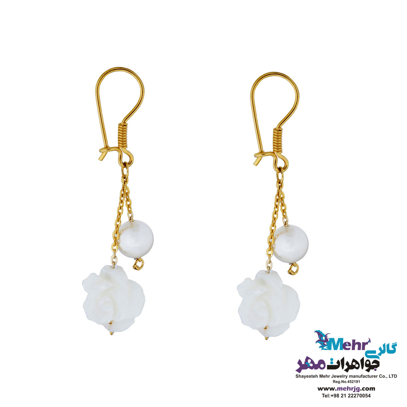 گوشواره طلا - طرح صدف