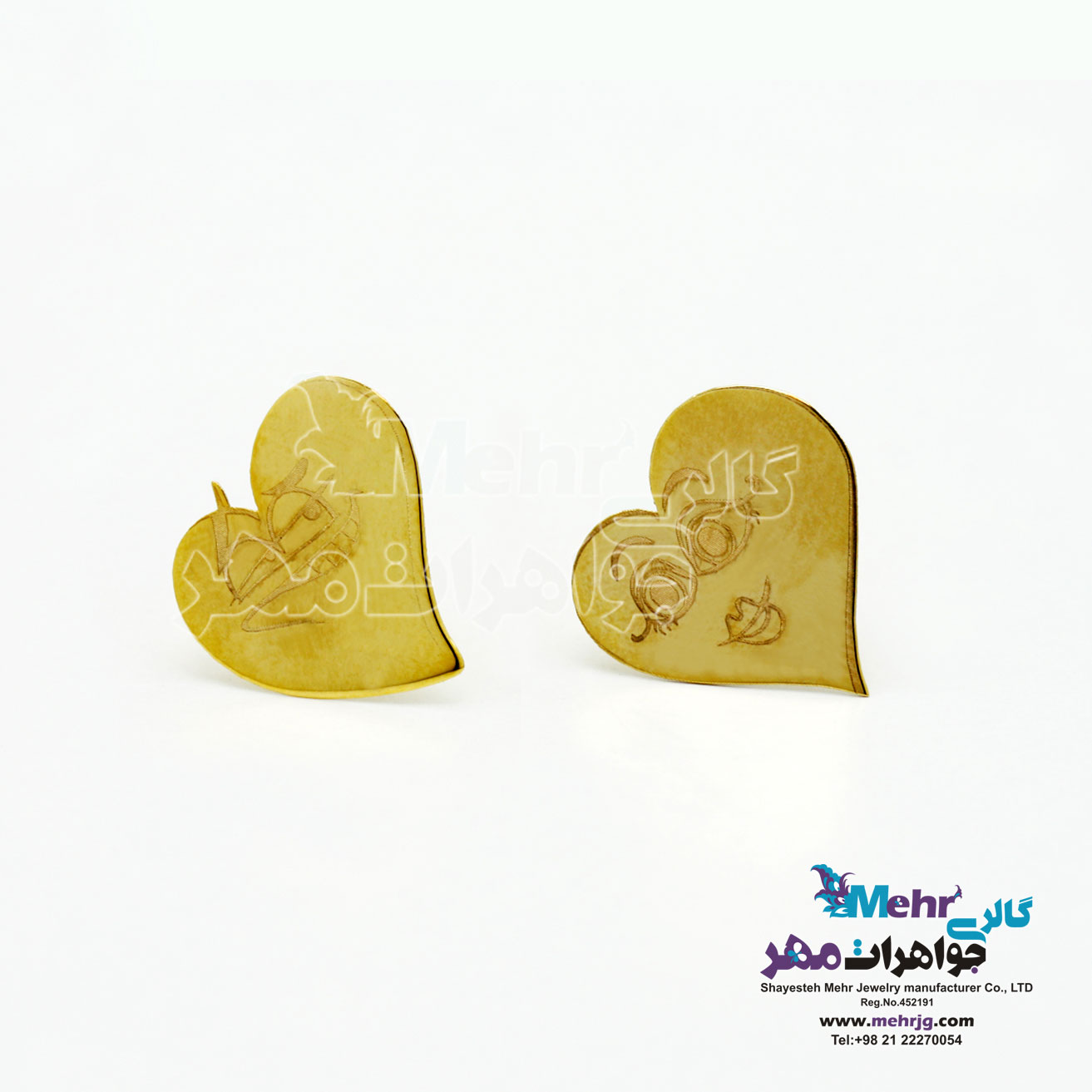 گوشواره طلا - طرح قلب
