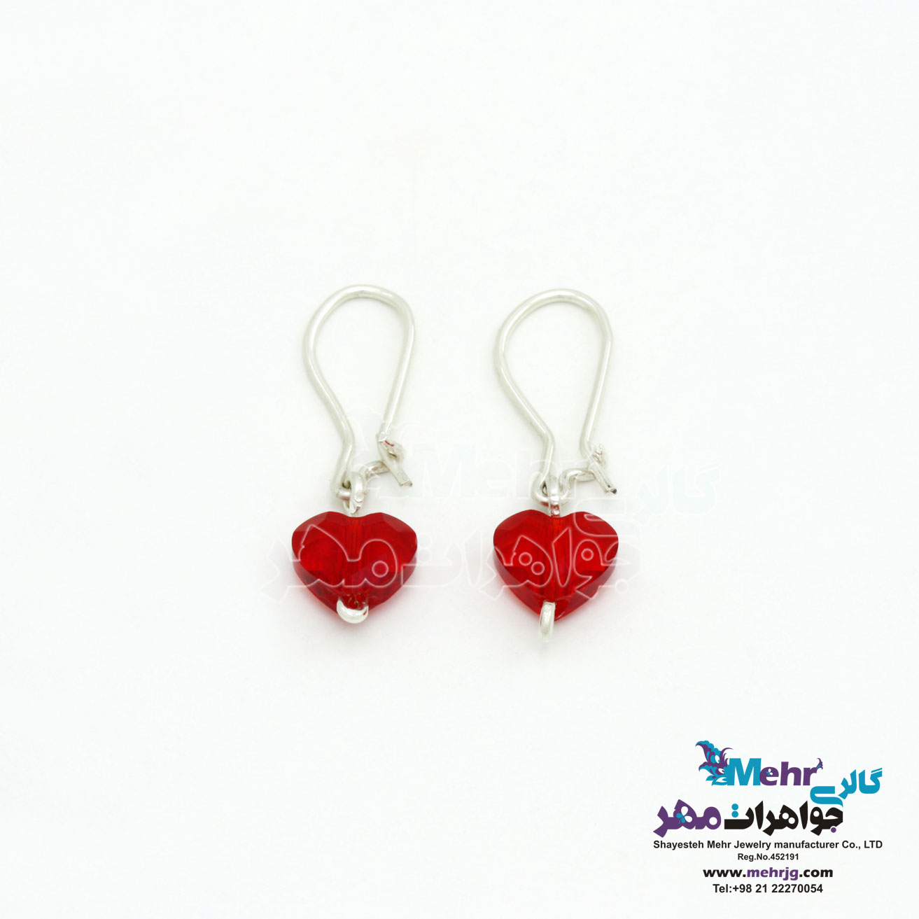 گوشواره طلا - سنگ سواروسکی قلب