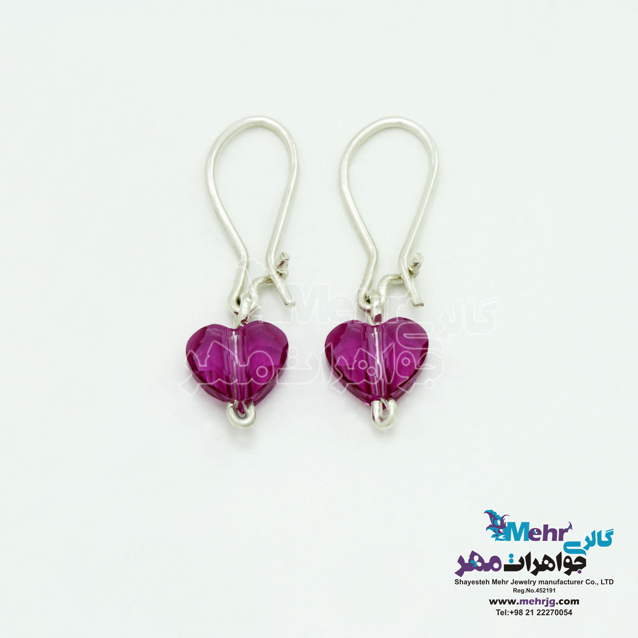 گوشواره طلا - سنگ سواروسکی قلب