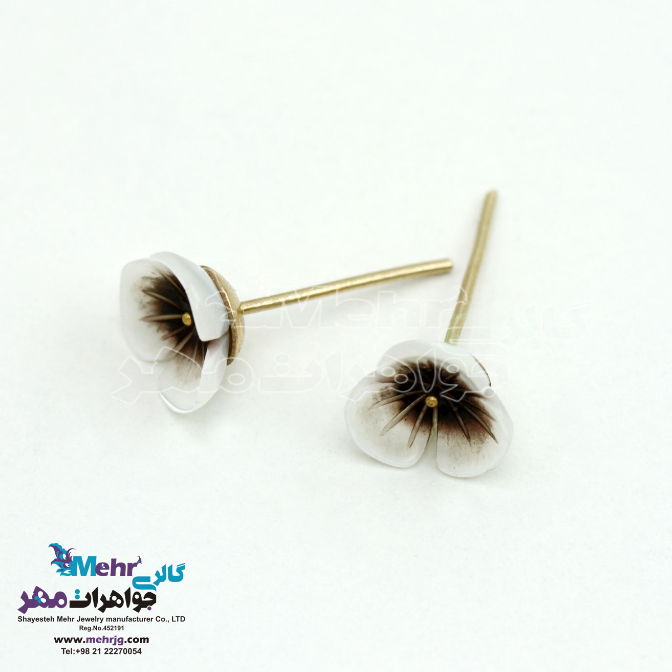 گوشواره طلا - طرح صدف گل