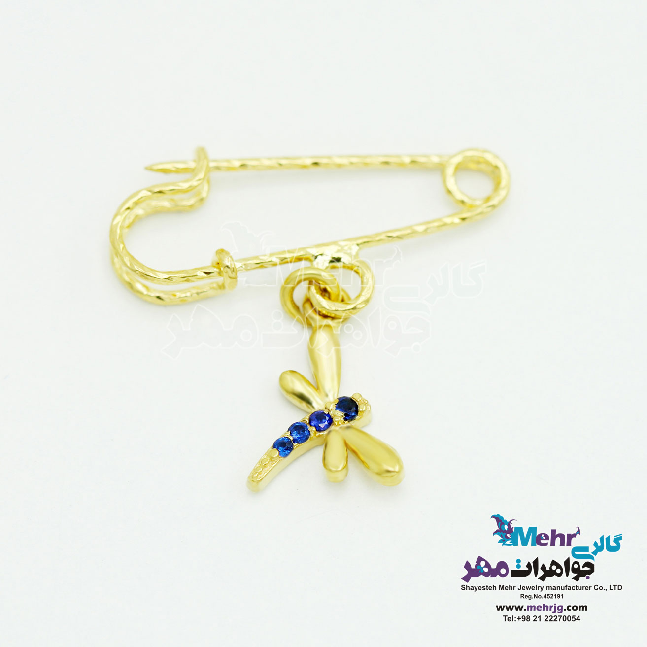 سنجاق سینه طلا - طرح سنجاقک