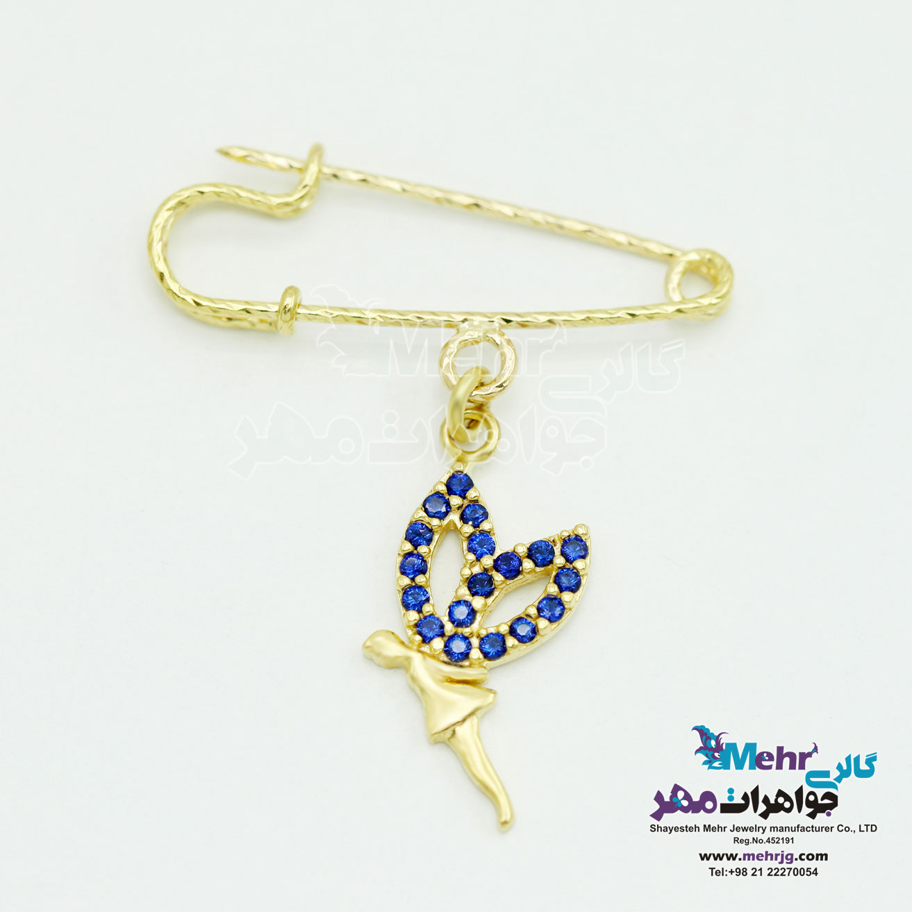 سنجاق سینه طلا - طرح پری