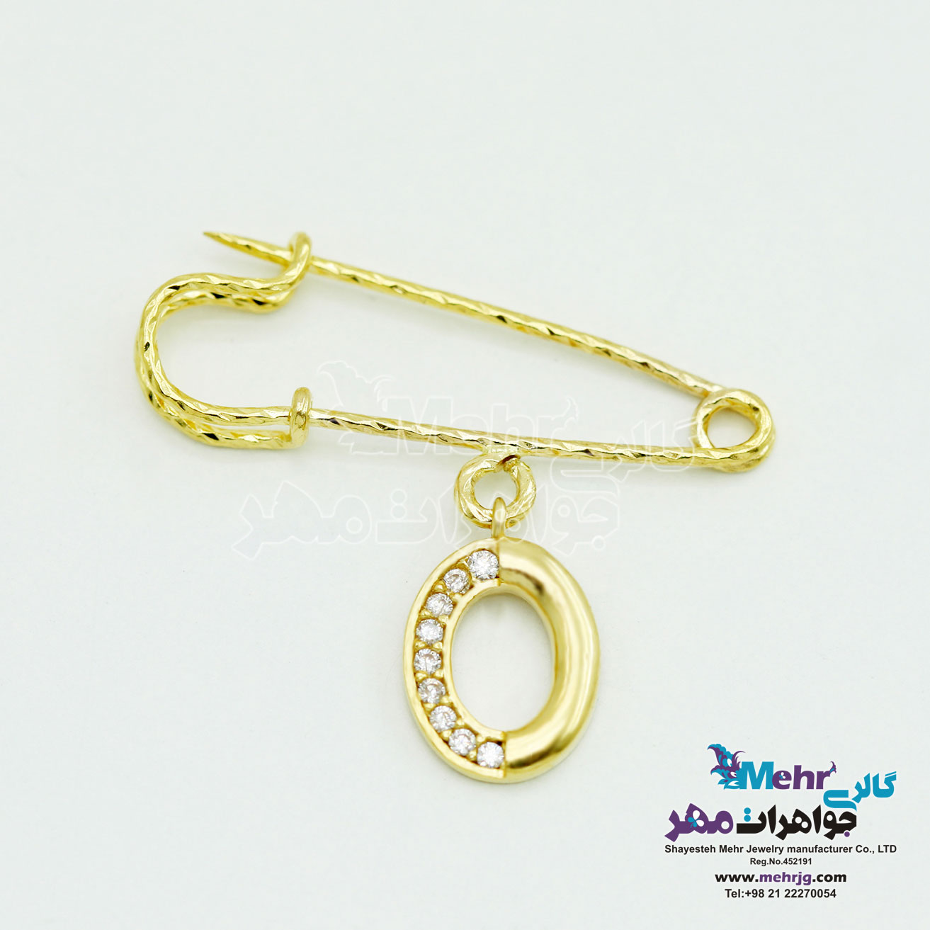 سنجاق سینه طلا - طرح هندسی