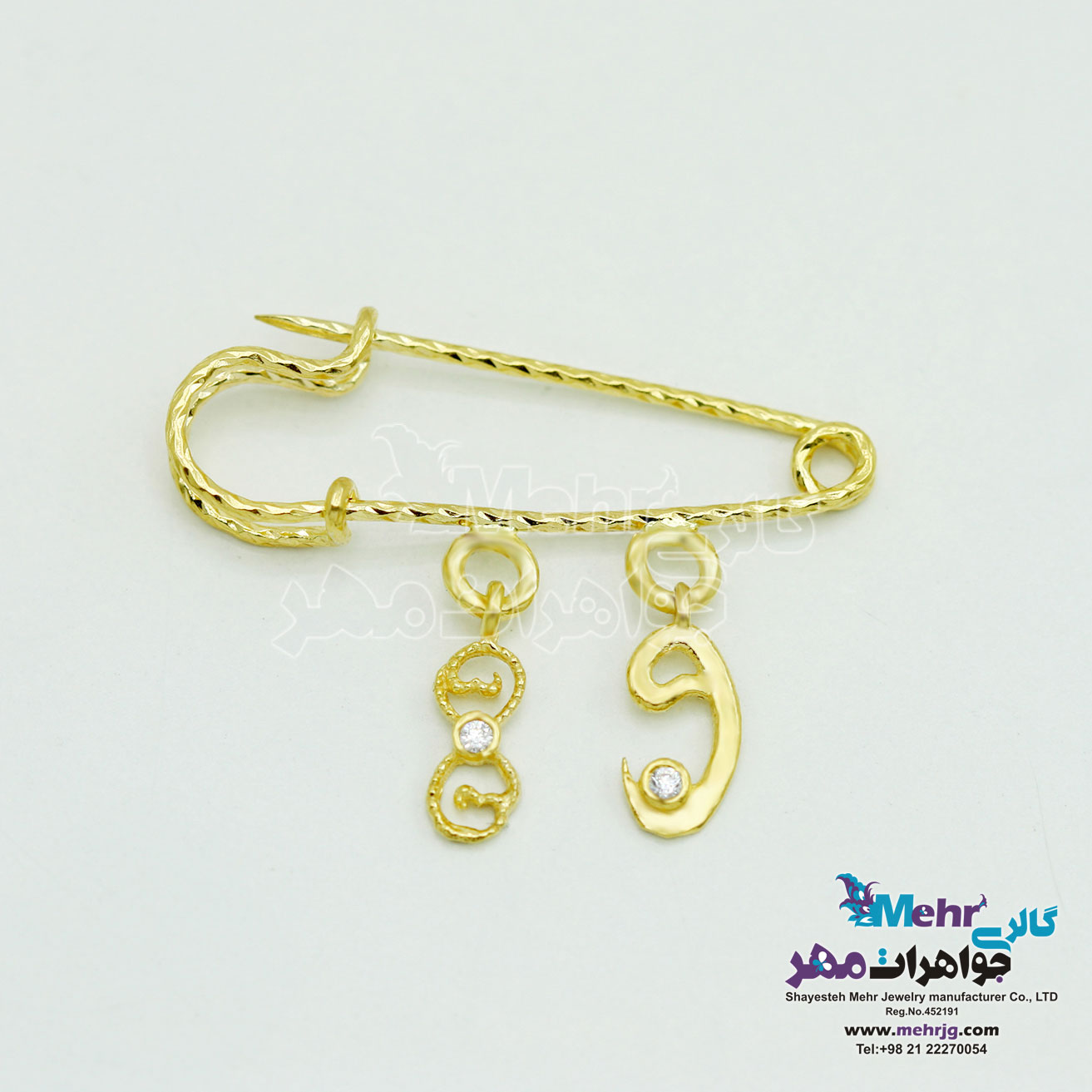 سنجاق سینه طلا - طرح فانتزی