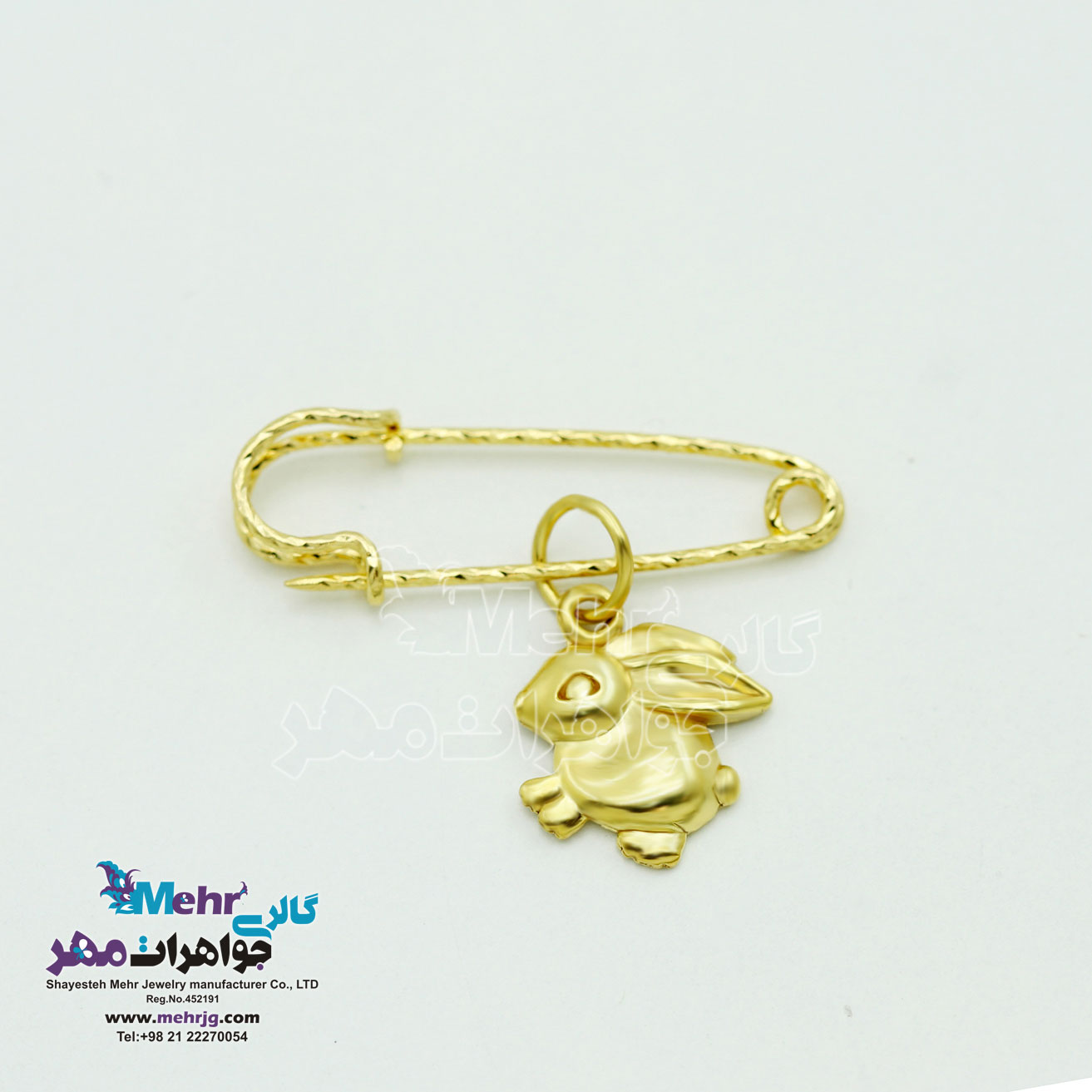 سنجاق سینه طلا - طرح خرگوش