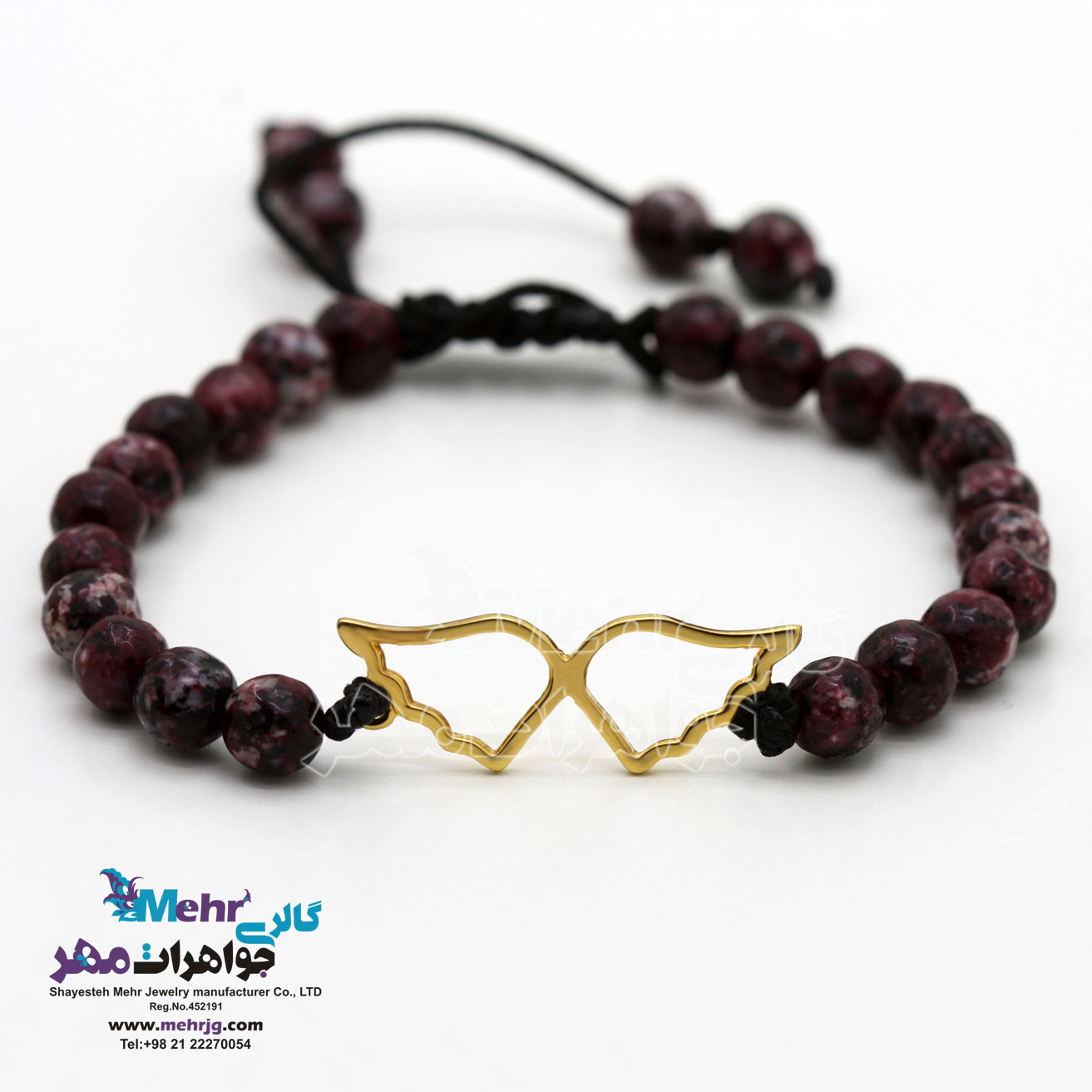 دستبند طلا و سنگ - طرح بال