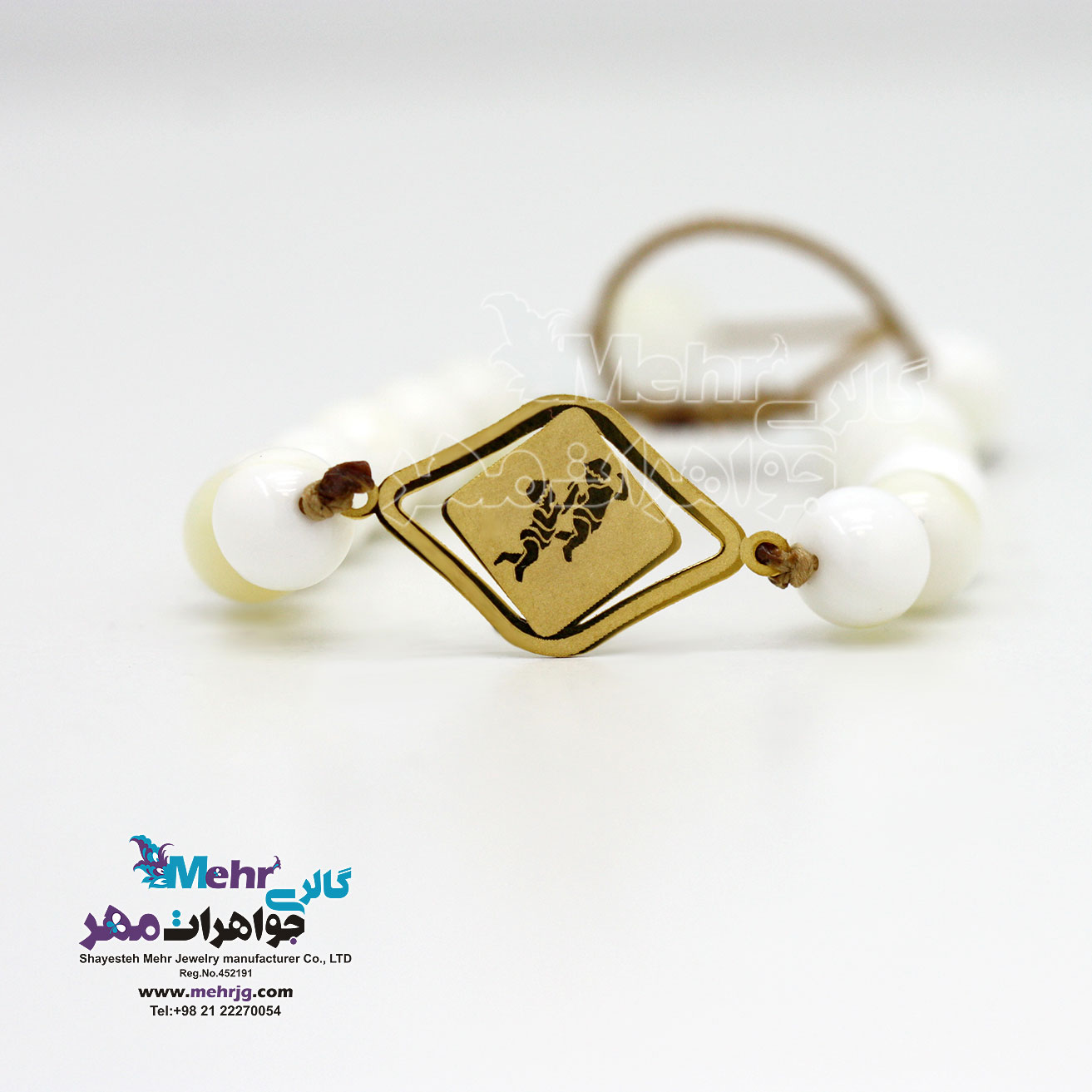 دستبند طلا و سنگ - طرح ماه تولد خرداد