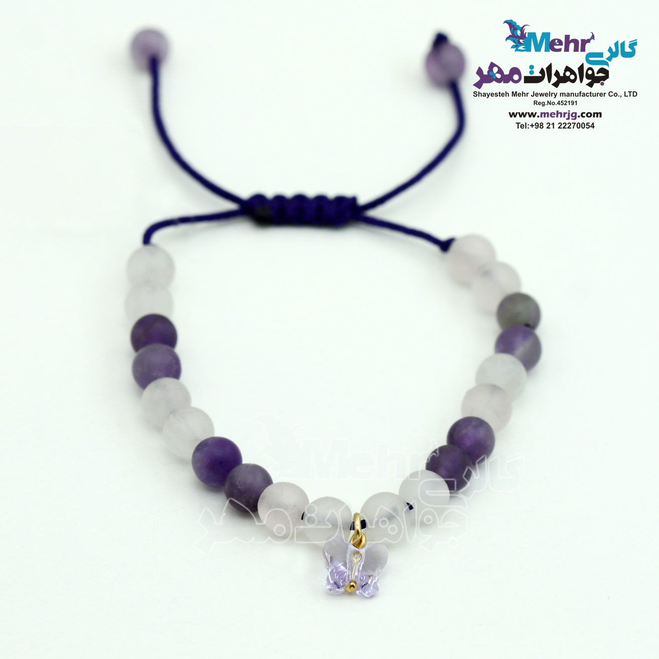 دستبند طلا و سنگ - پروانه سواروسکی