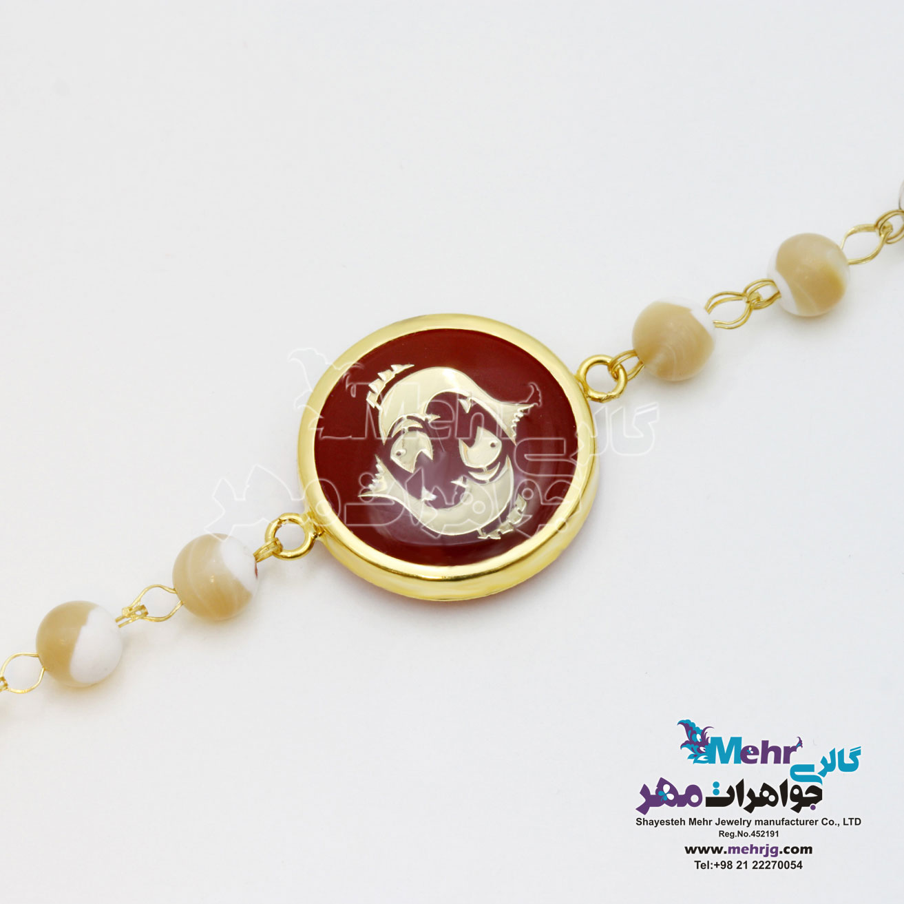 دستبند طلا و سنگ - ماه تولد اسفند