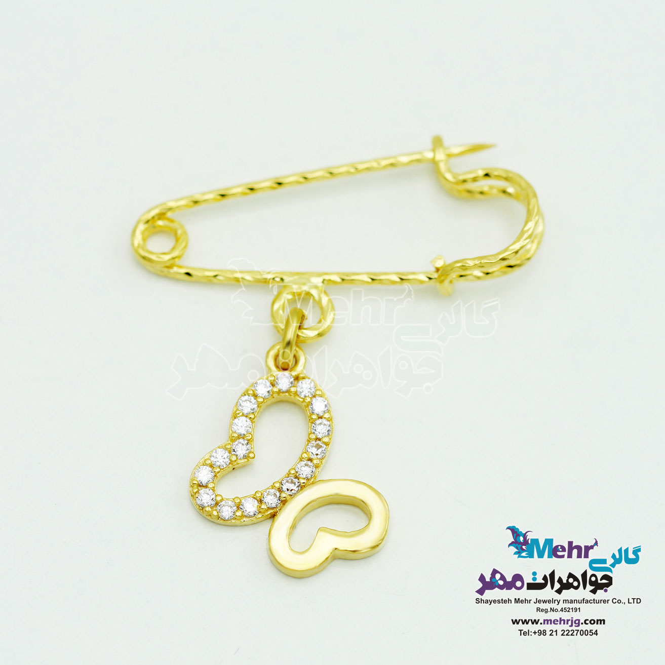 سنجاق سینه طلا - طرح پروانه