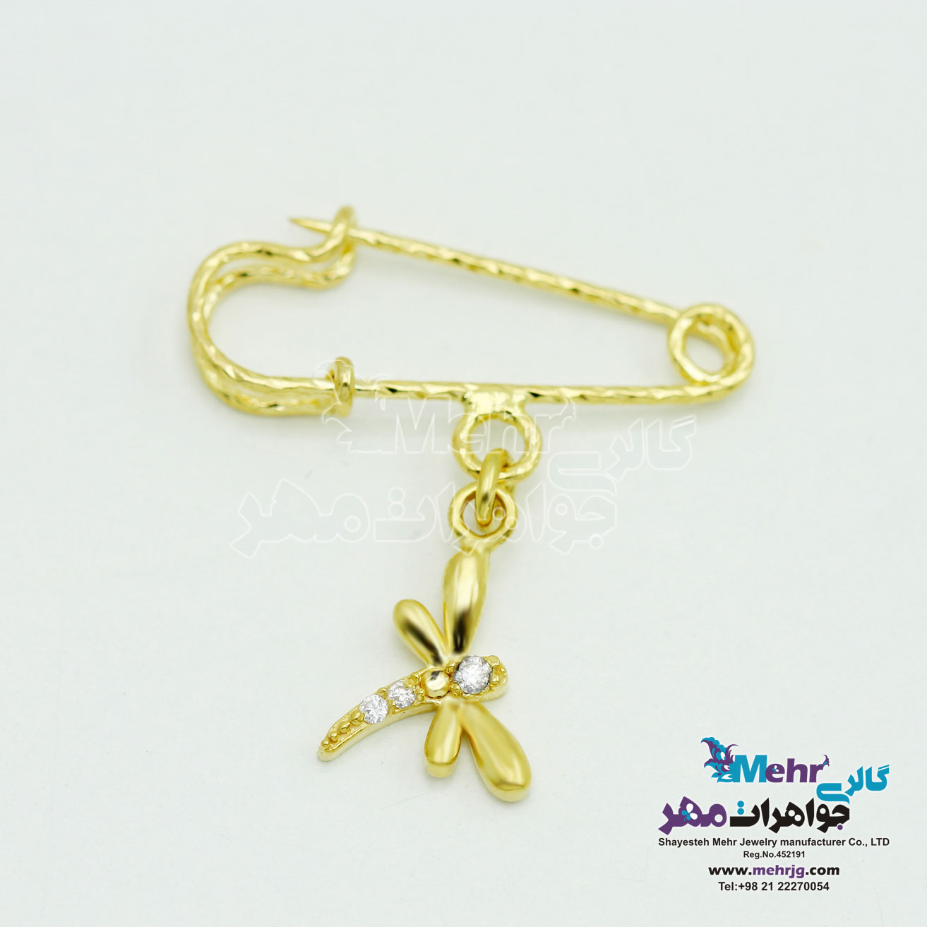 سنجاق سینه طلا - طرح سنجاقک