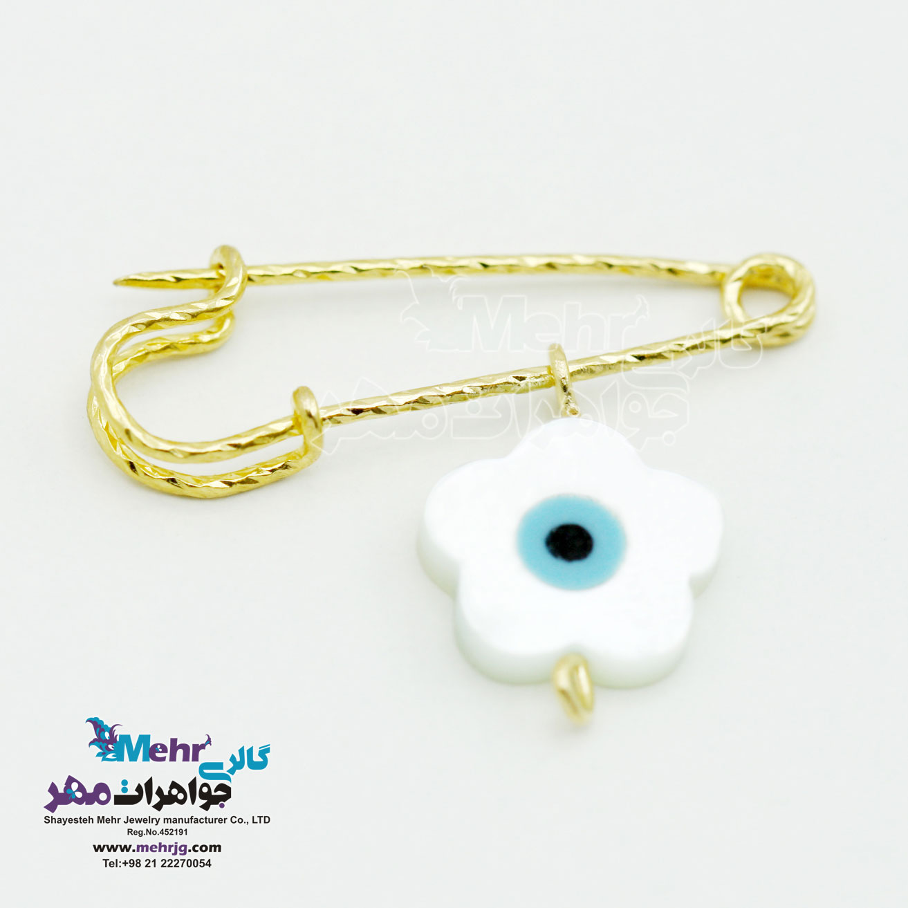 سنجاق سینه طلا - طرح چشم نظر