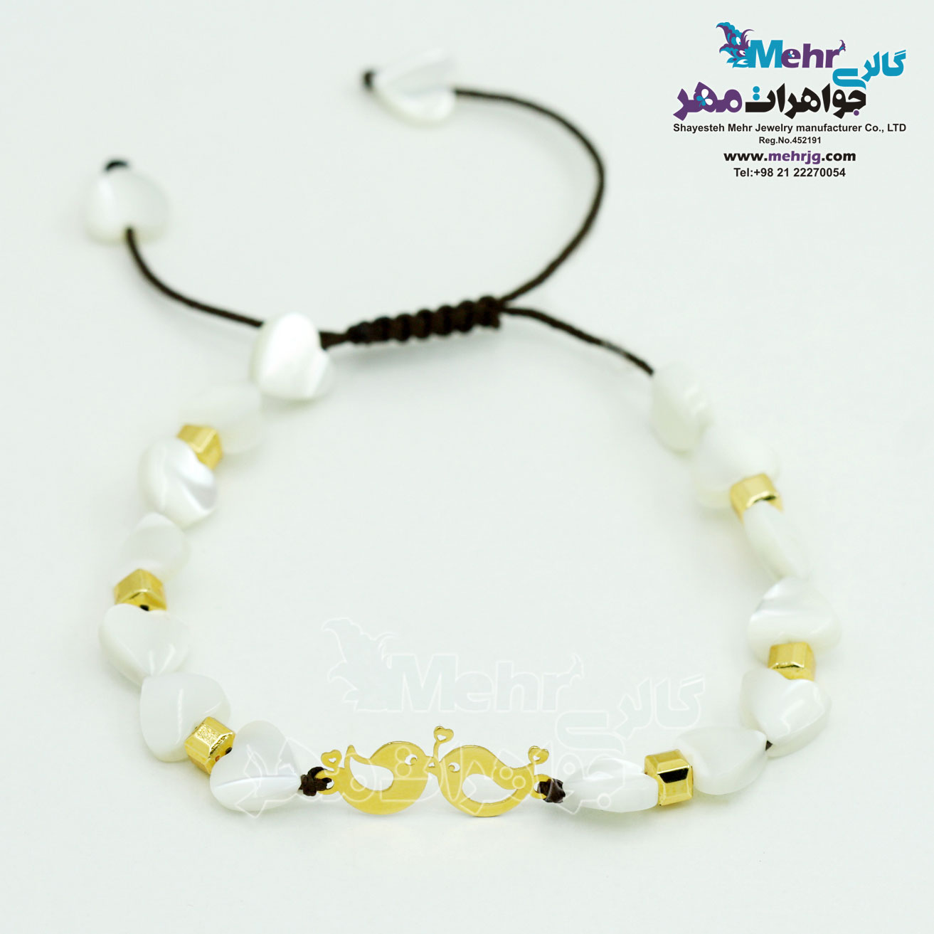 دستبند طلا و سنگ - طرح جوجه