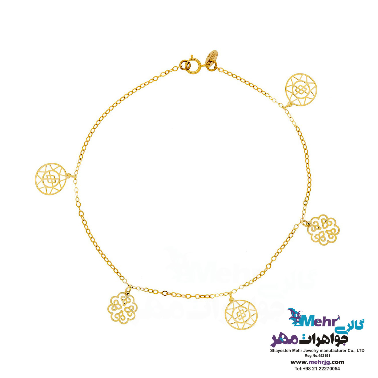 پابند طلا - طرح گل
