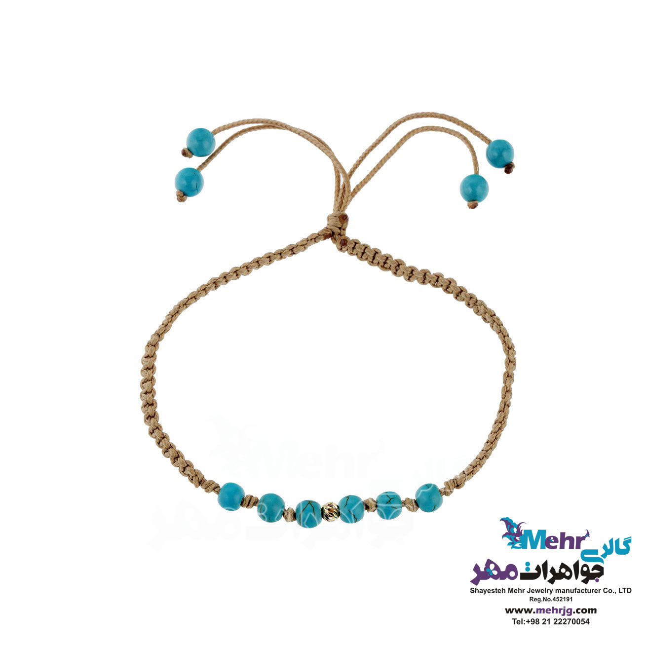 پابند طلا و سنگ - طرح گوی تراش