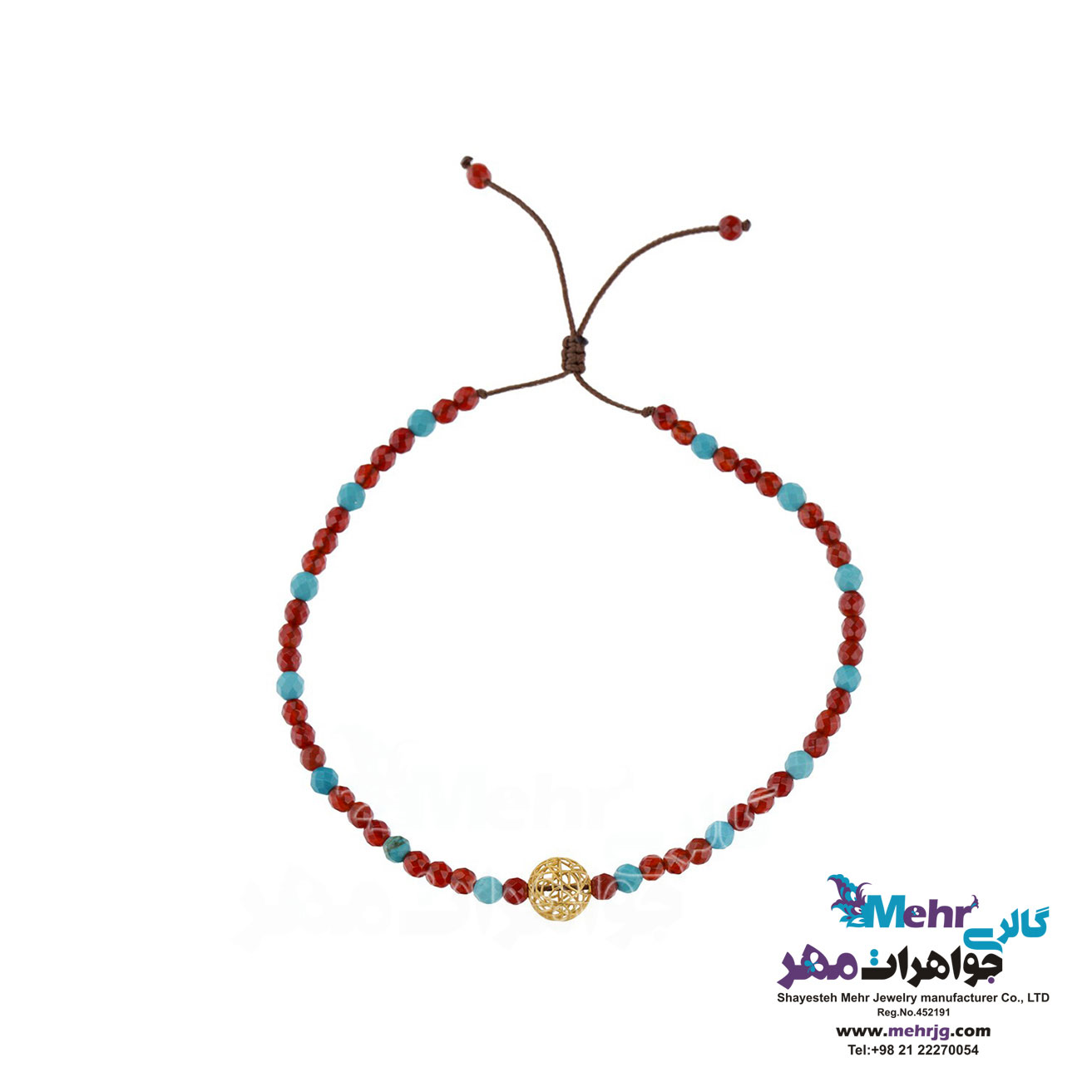 پابند طلا و سنگ - طرح گوی توری