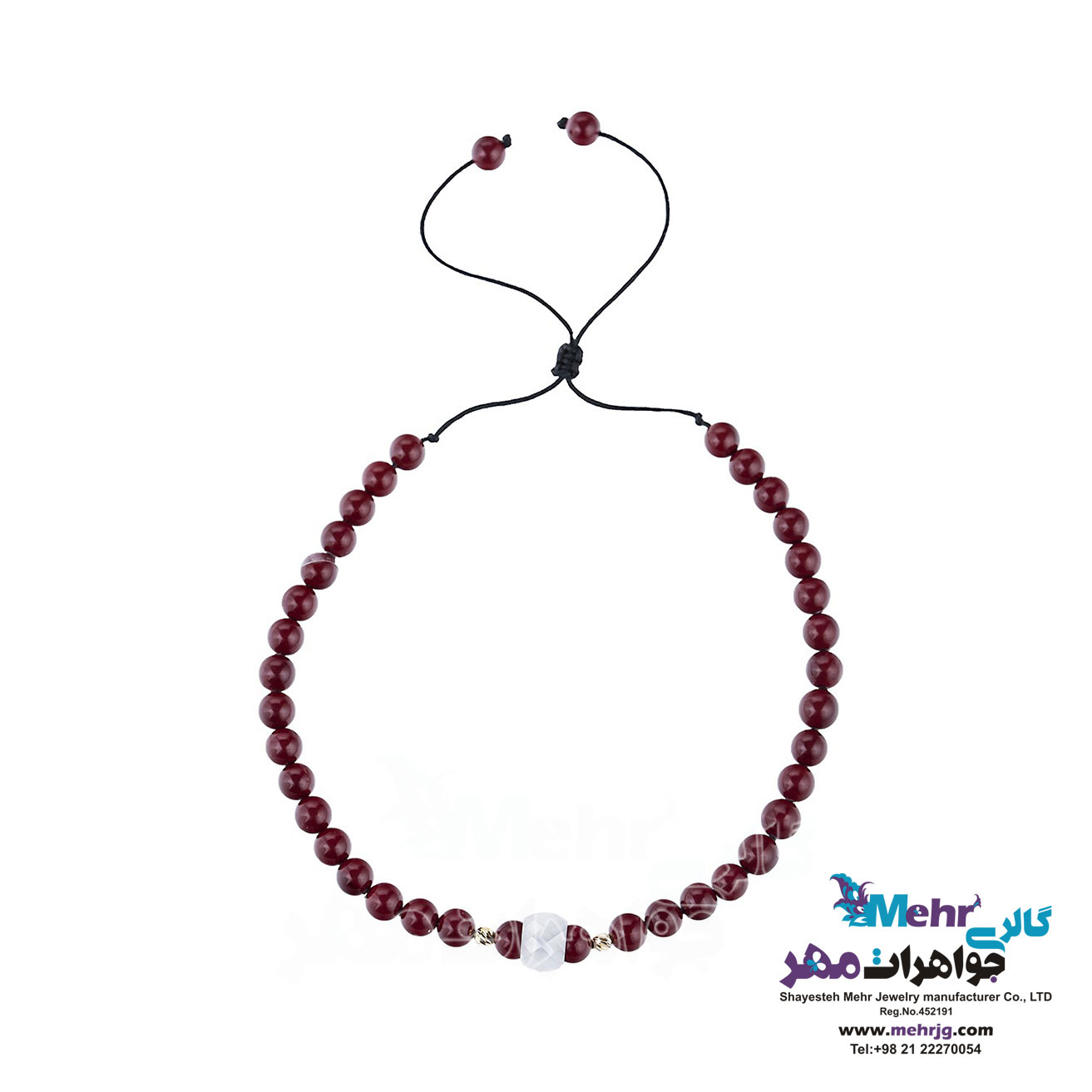 پابند طلا و سنگ - طرح گوی تراش