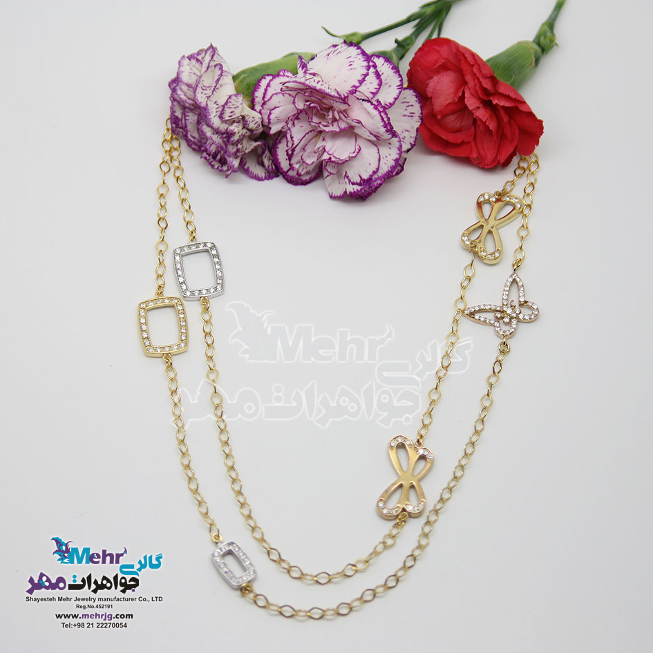 گردنبند طلا - طرح پروانه