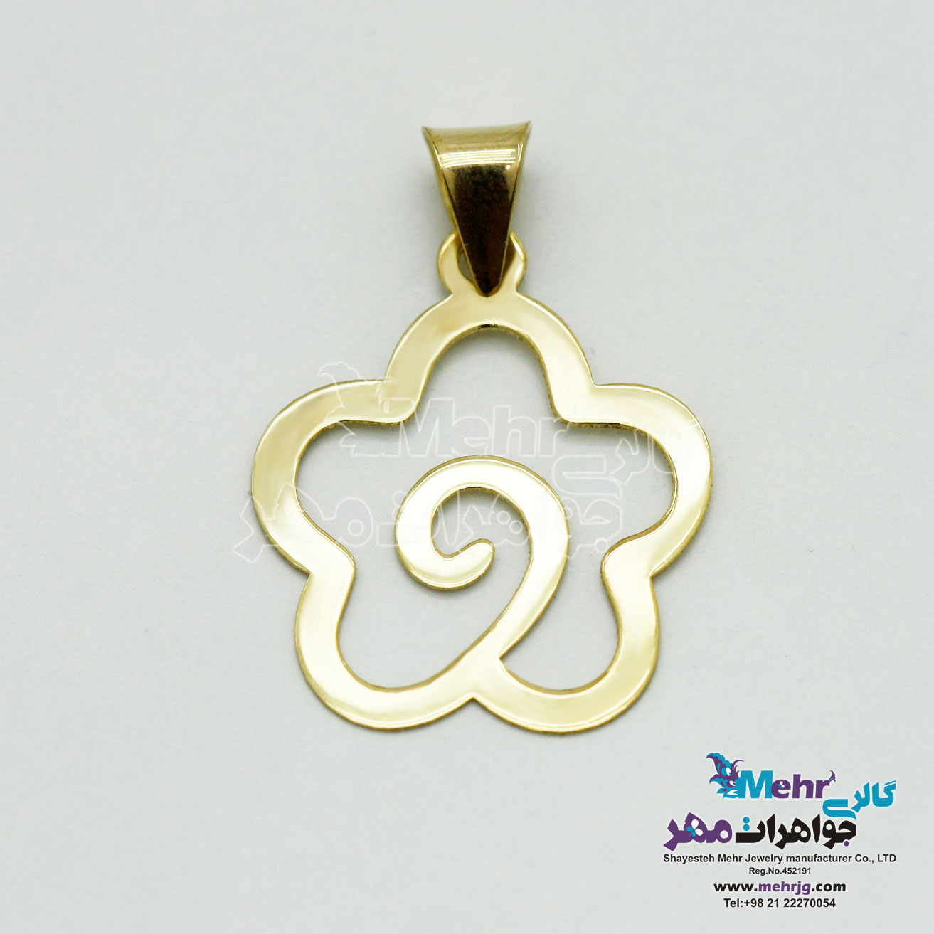 آویز طلا - طرح گل