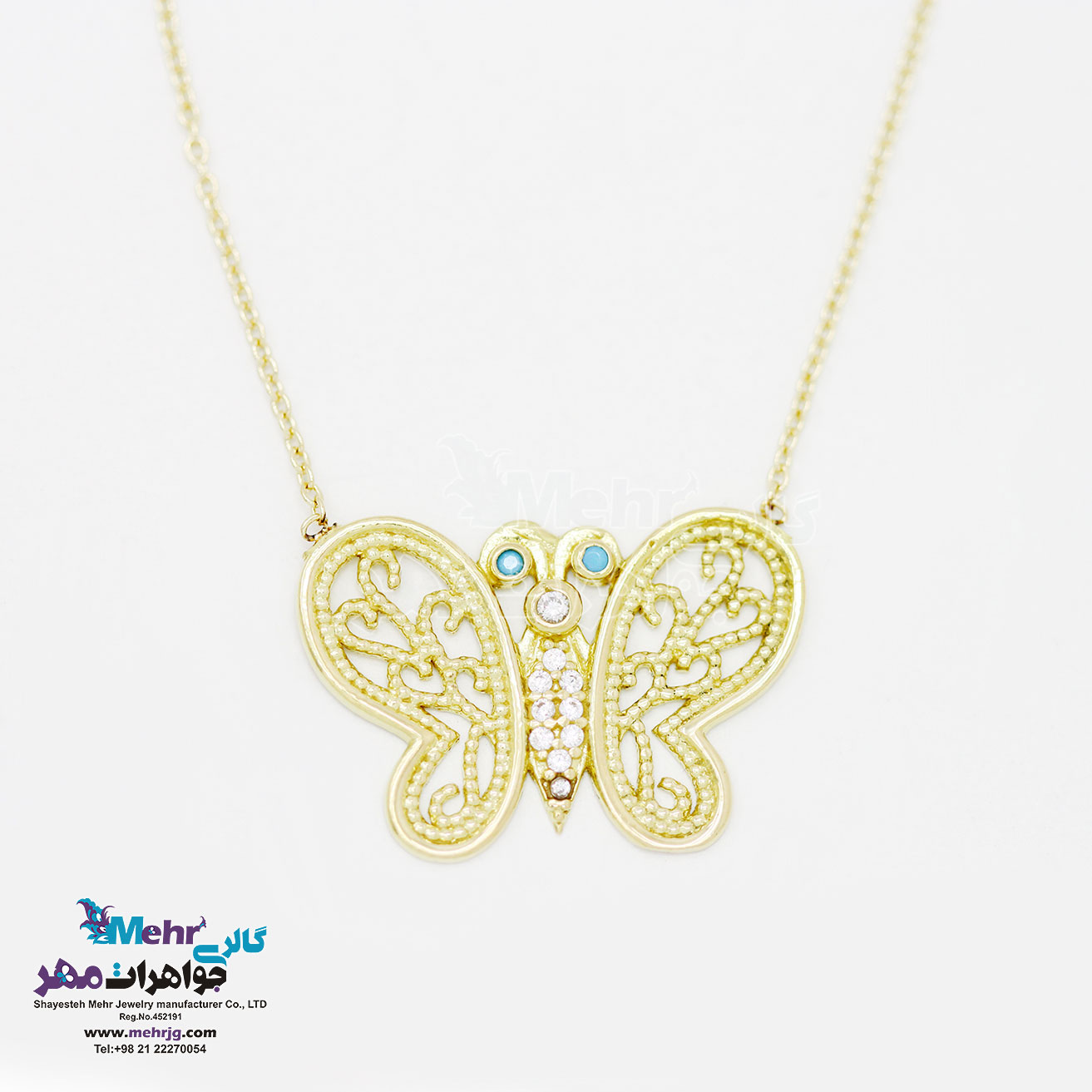 گردنبند طلا - طرح پروانه