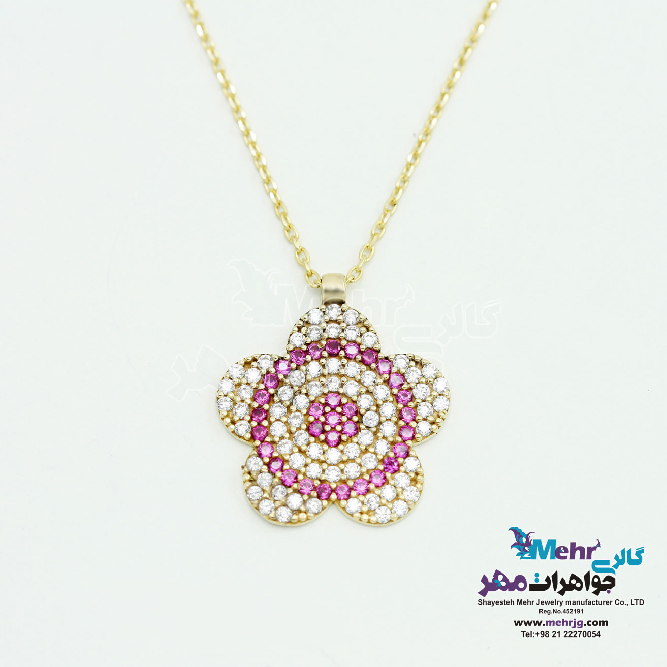 گردنبند طلا - طرح گل