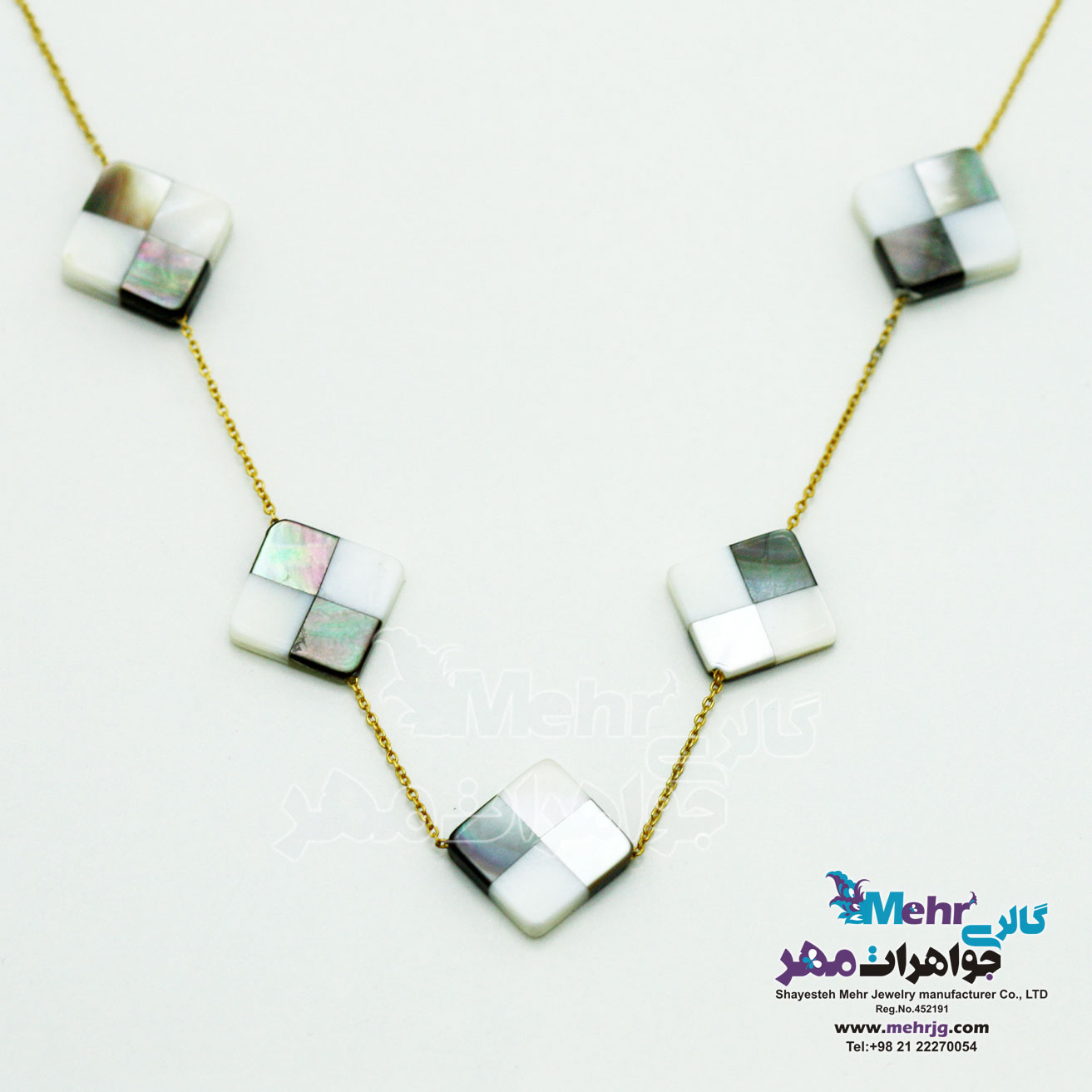 گردنبند طلا - صدف شطرنجی